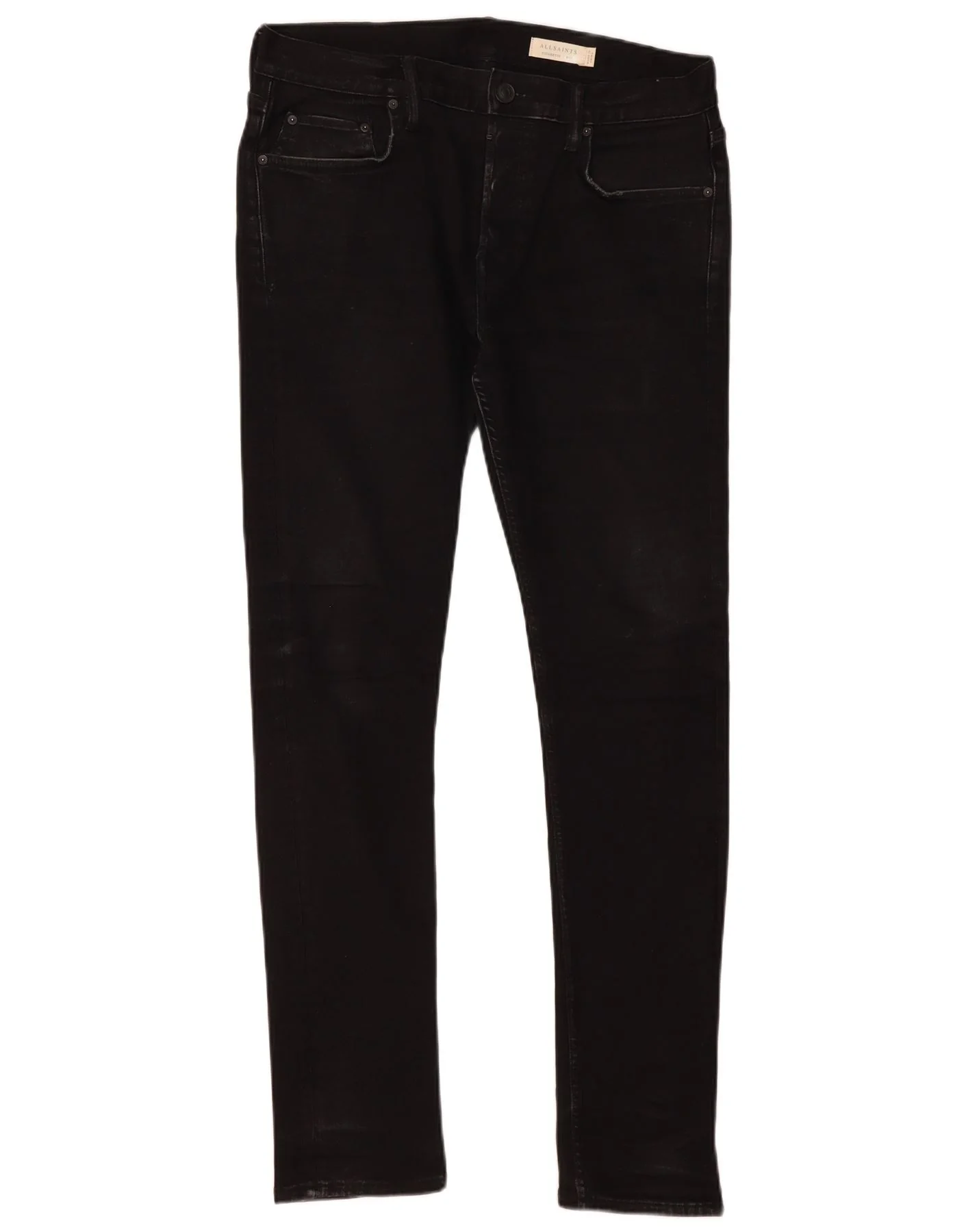 All Saints Mens Skinny Jeans W32 L32 Black Cotton