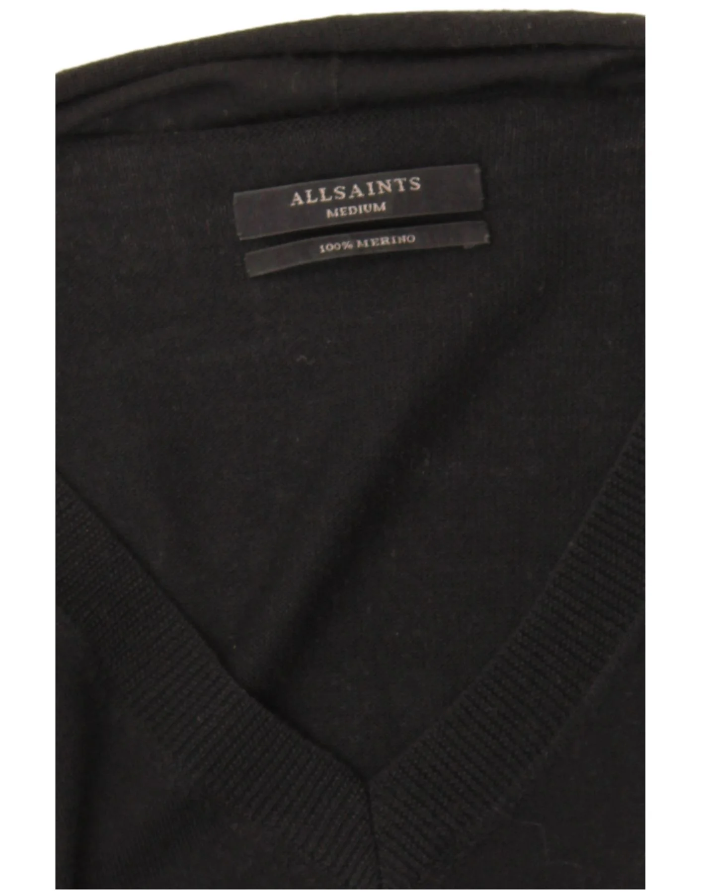 All Saints Womens Long Sleeve Jumper Dress UK 12 Medium Black Merino Wool - Image 3