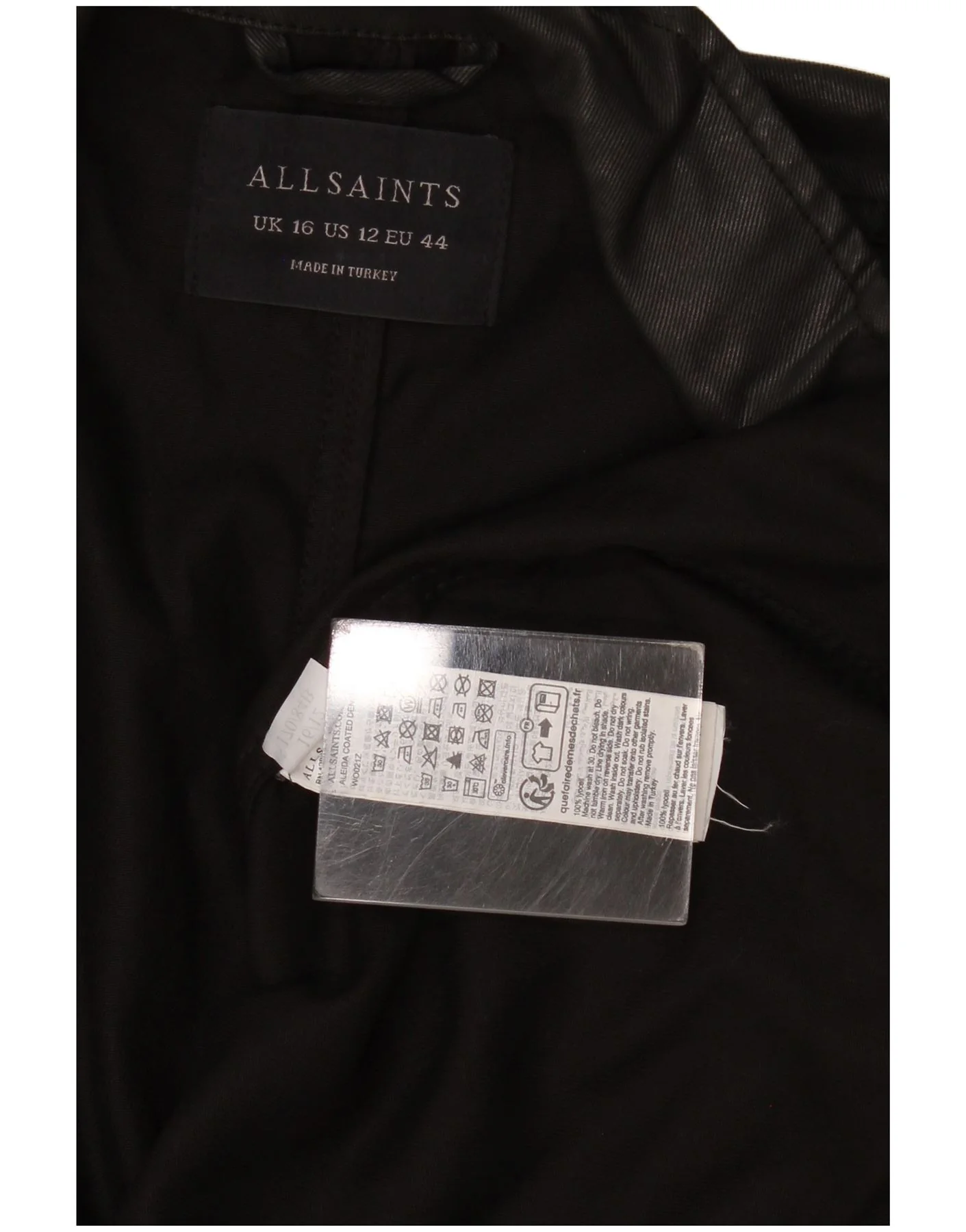 All Saints Womens Open Blazer Jacket UK 16 Large Black Lyocell - Image 3