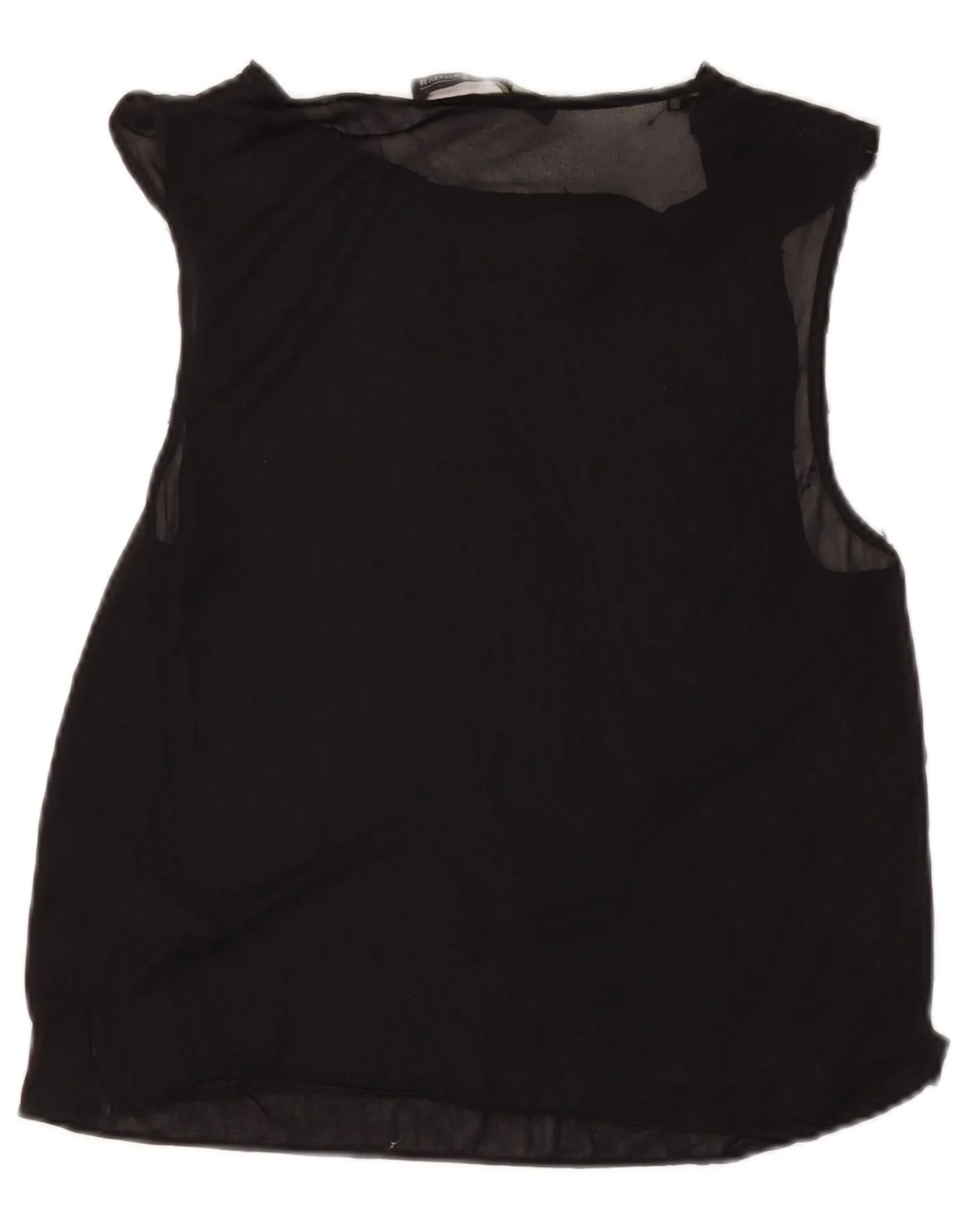 All Saints Womens Sleeveless Blouse Top UK 10 Small Black Acetate - Image 2