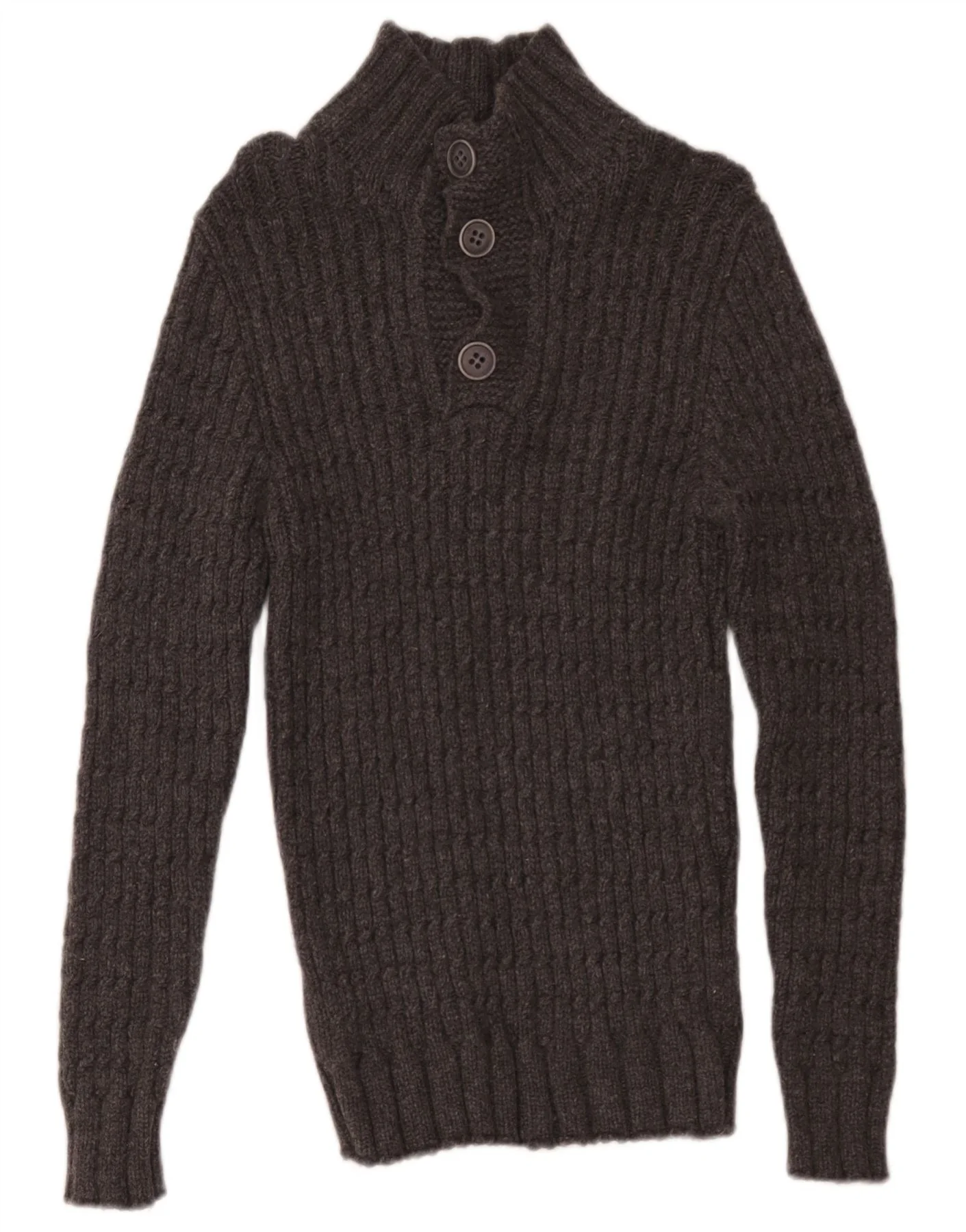 Alpha Massimo Rebecchi Mens Button Neck Jumper Sweater IT 48 Medium Grey
