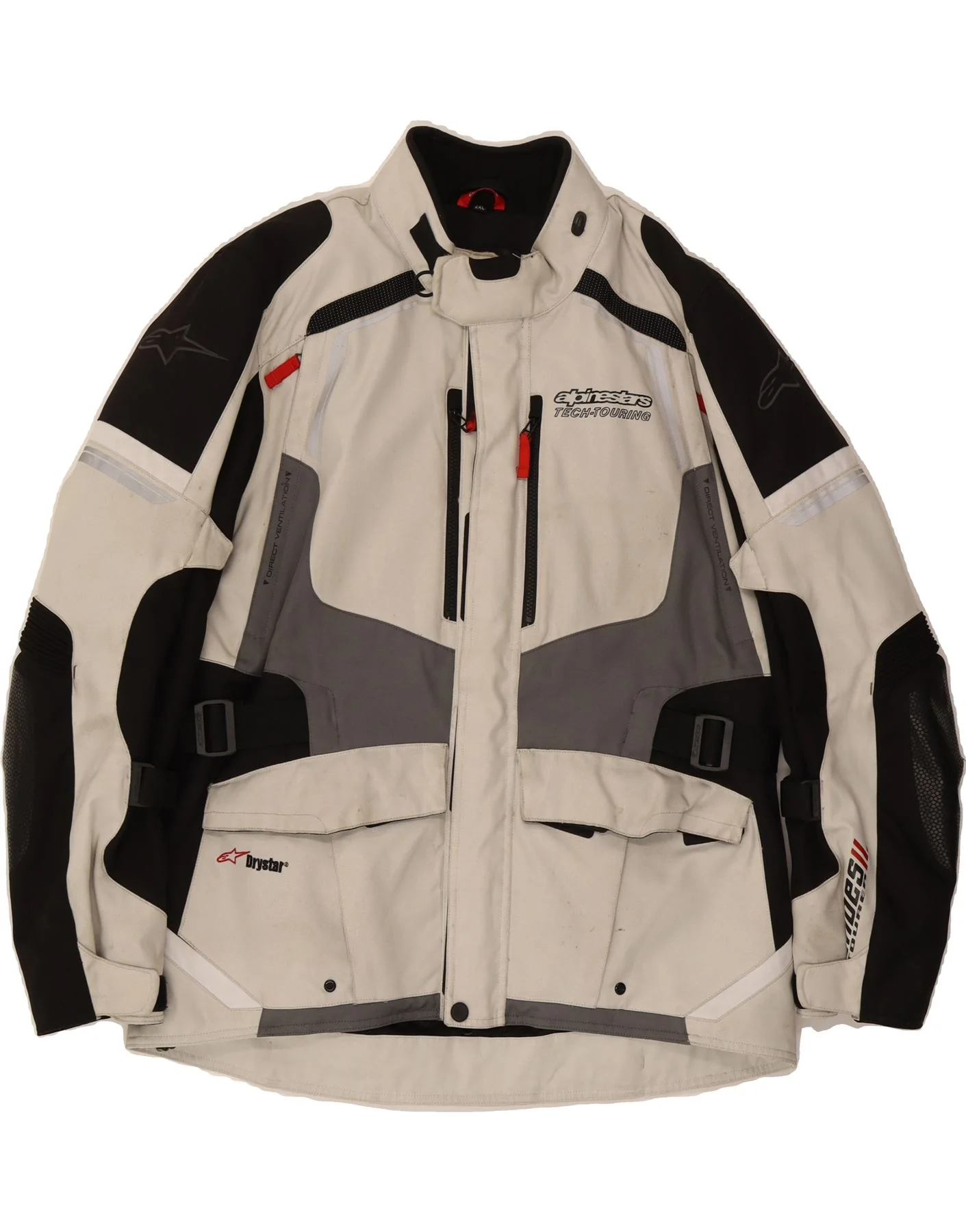 ALPINESTARS Mens Moto Racer Jacket 2XL Off White Colourblock Motorcycle