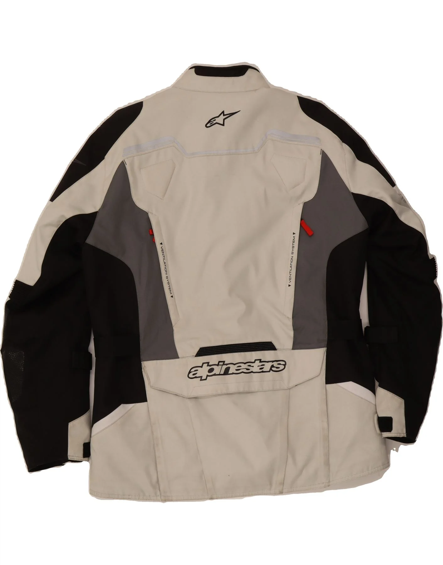 ALPINESTARS Mens Moto Racer Jacket 2XL Off White Colourblock Motorcycle - Image 2