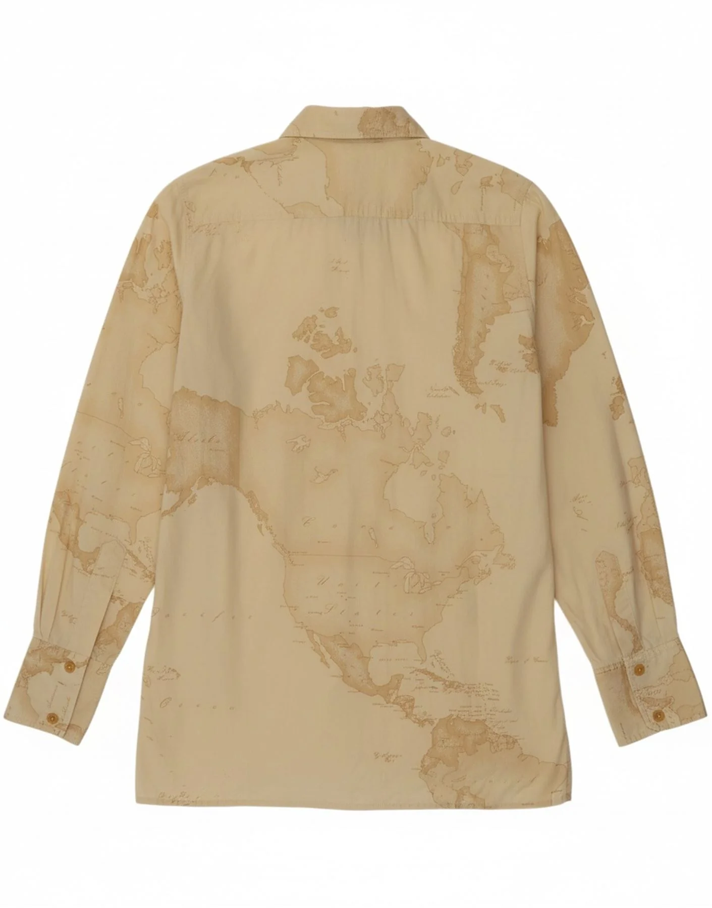 ALVIERO MARTINI Womens Graphic Shirt IT 42 Medium Beige Cotton - Image 2