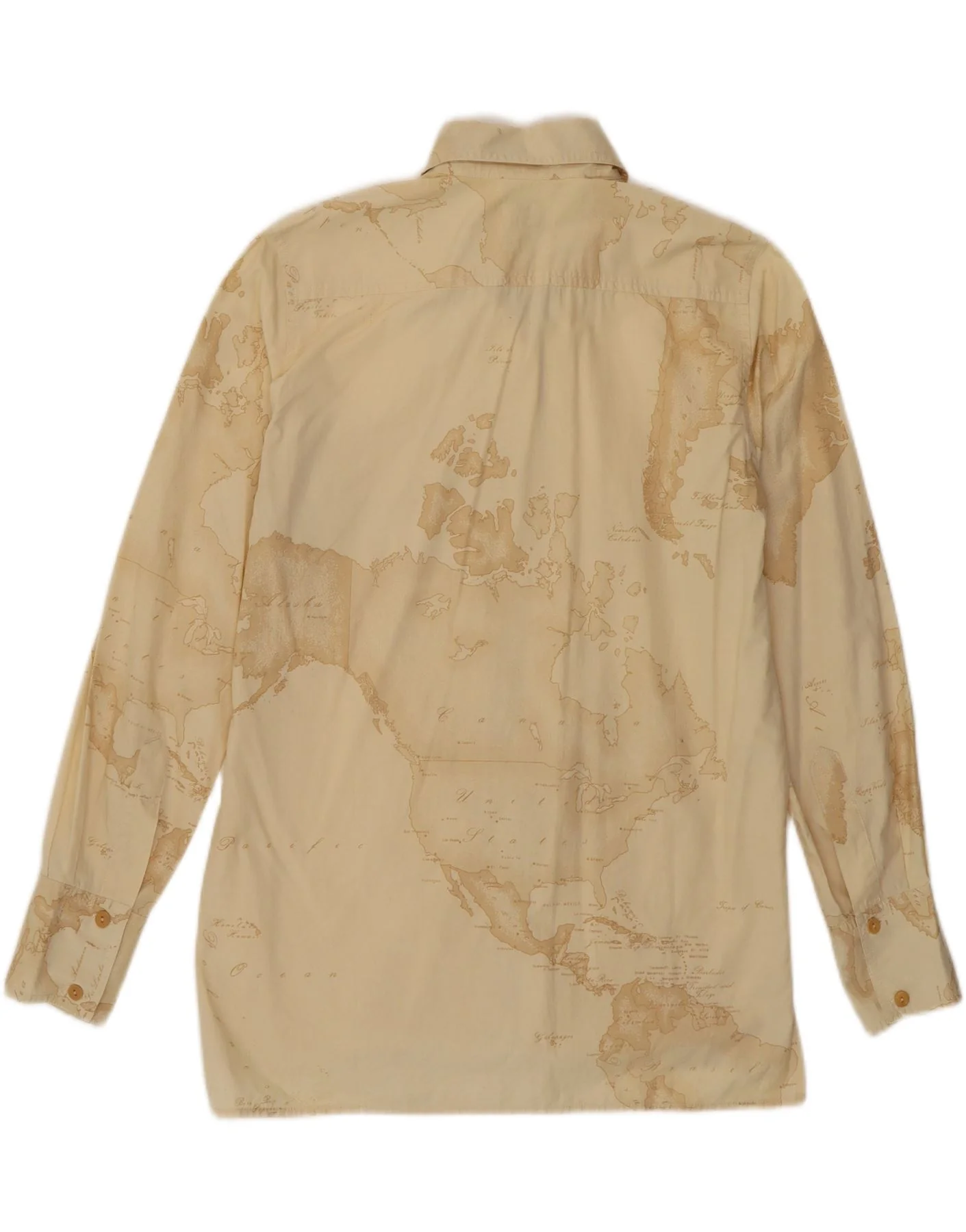 ALVIERO MARTINI Womens Graphic Shirt IT 42 Medium Beige Cotton - Image 4