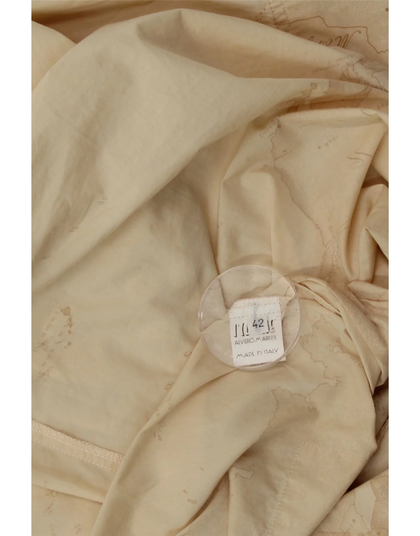 ALVIERO MARTINI Womens Graphic Shirt IT 42 Medium Beige Cotton - Image 5
