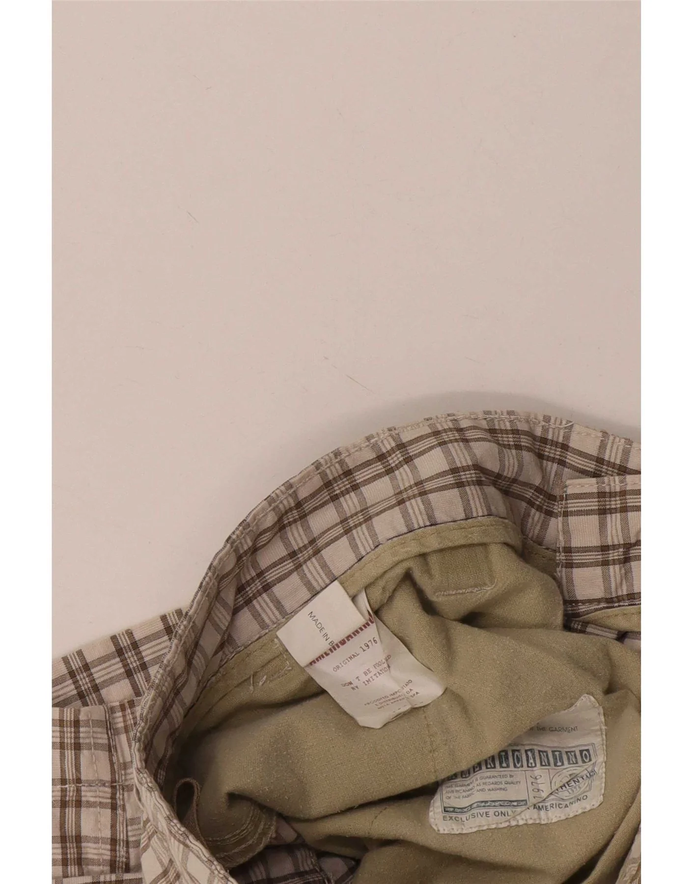 Americanino Mens Cargo Shorts W34 Large Beige Check - Image 3
