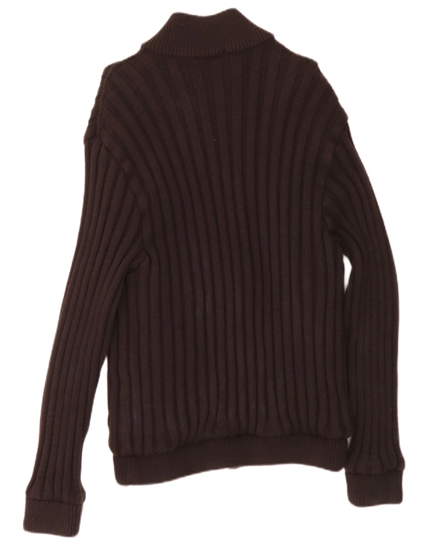 Amerigo Vespucci Mens Full Zip Cardigan Sweater Medium Brown - Image 2