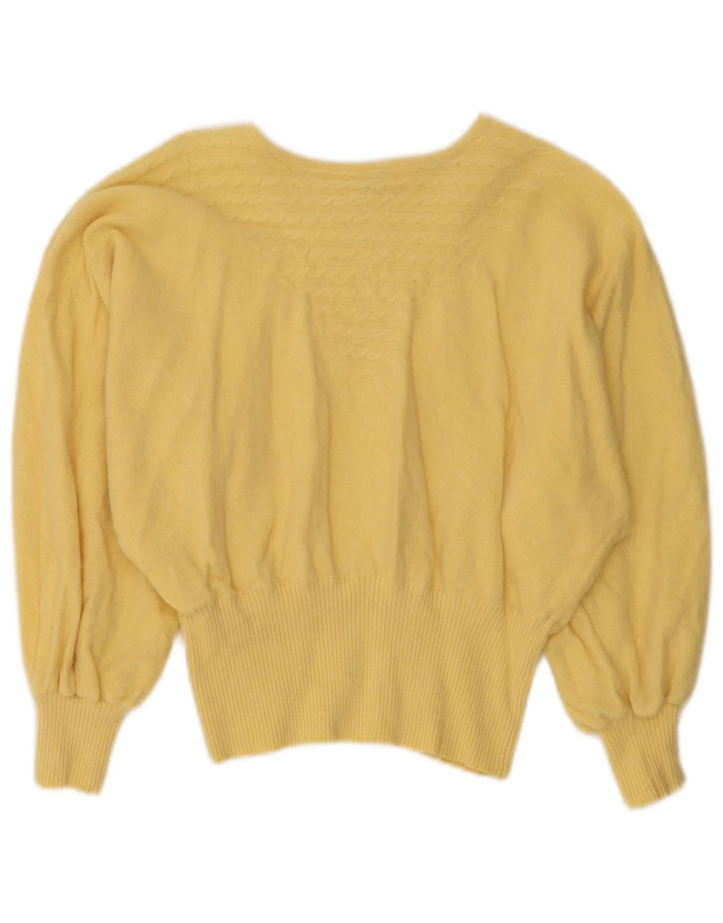 Andre Maurice Womens Batwing Boat Neck Jumper Sweater UK 14 Medium Yellow - Image 2