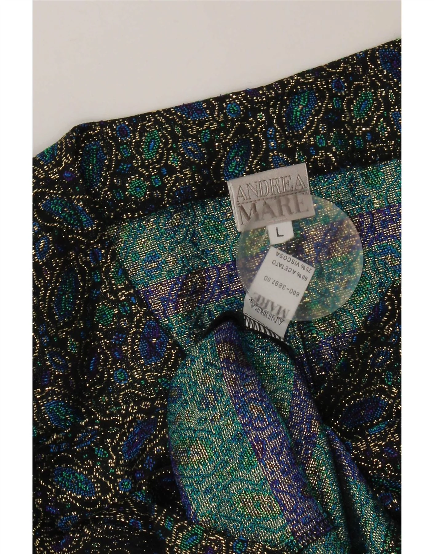 Andrea Mare Womens Crop Short Sleeve Shirt Blouse UK 14 Large Multicoloured - Image 3