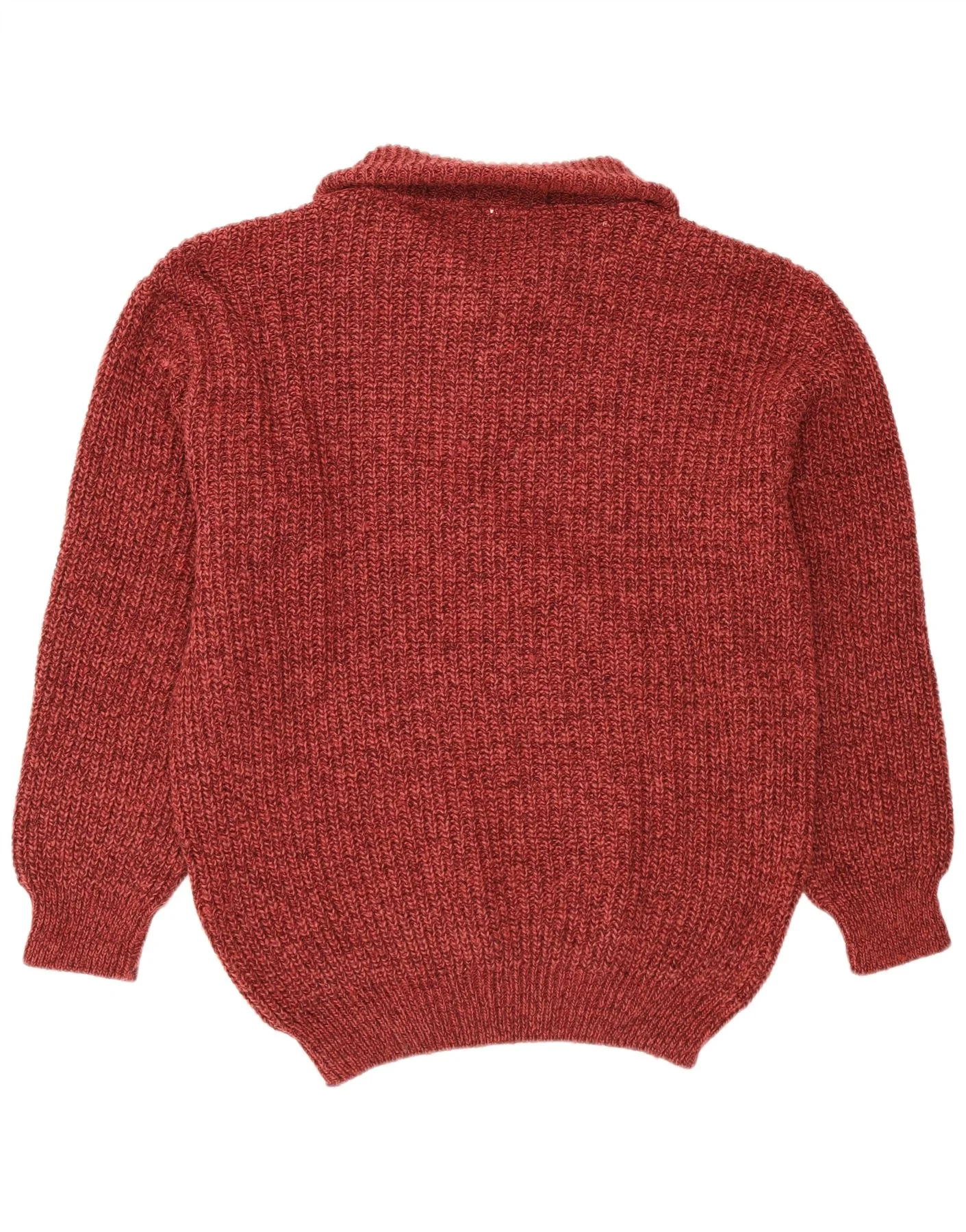 Angelo Litrico Mens Zip Neck Jumper Sweater Medium Burgundy Flecked Acrylic - Image 2