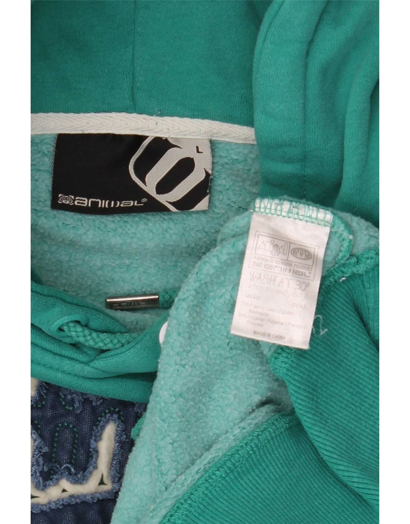 Animal Mens Graphic Hoodie Jumper Large Green Cotton - Image 7