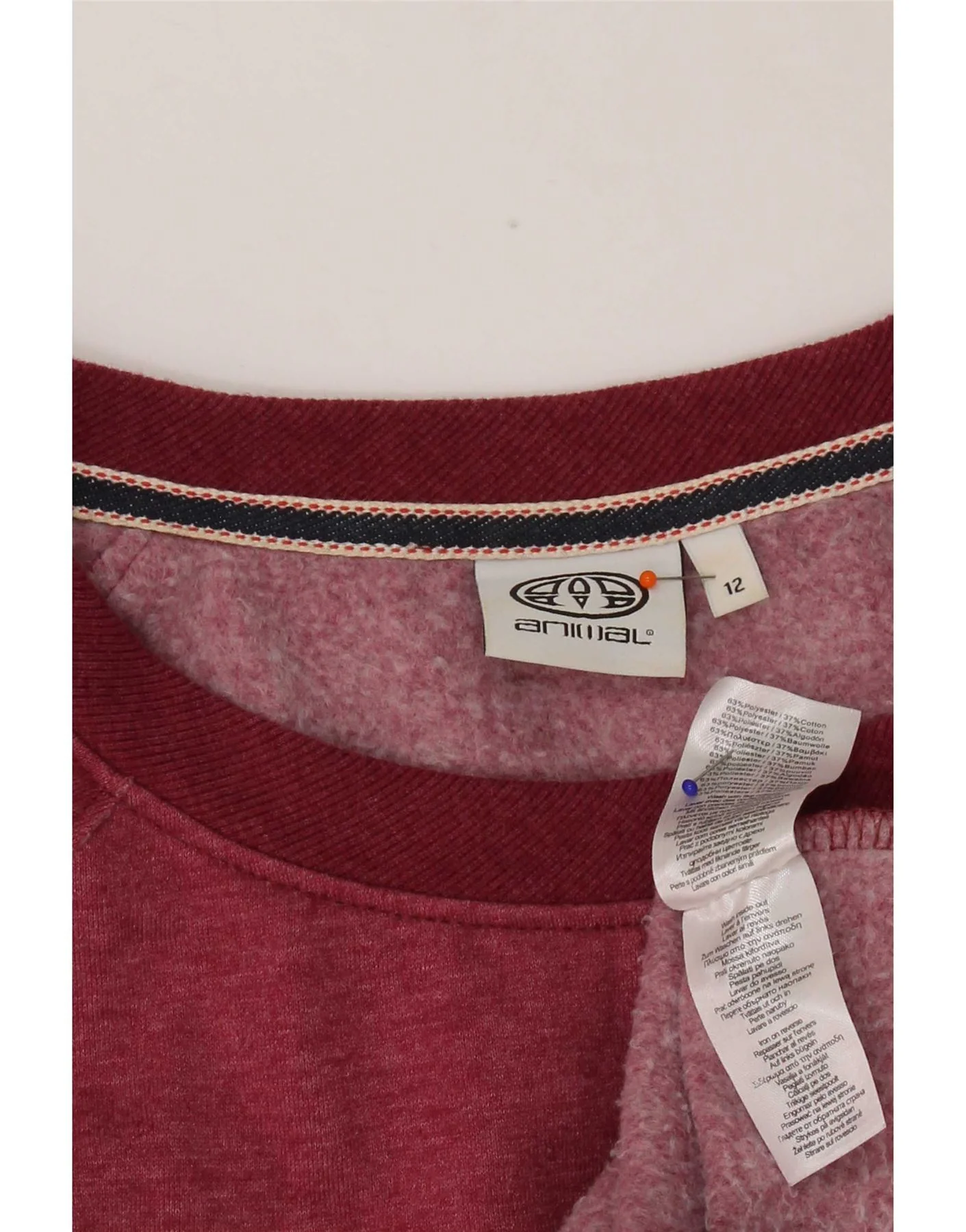 Animal Womens Graphic Sweatshirt Jumper UK 12 Medium Pink Polyester - Image 3