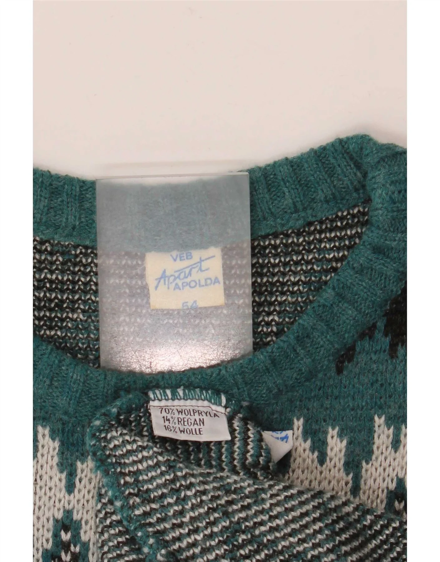 Apart Mens Crew Neck Jumper Sweater IT 54 XL Multicoloured Striped Acrylic - Image 3
