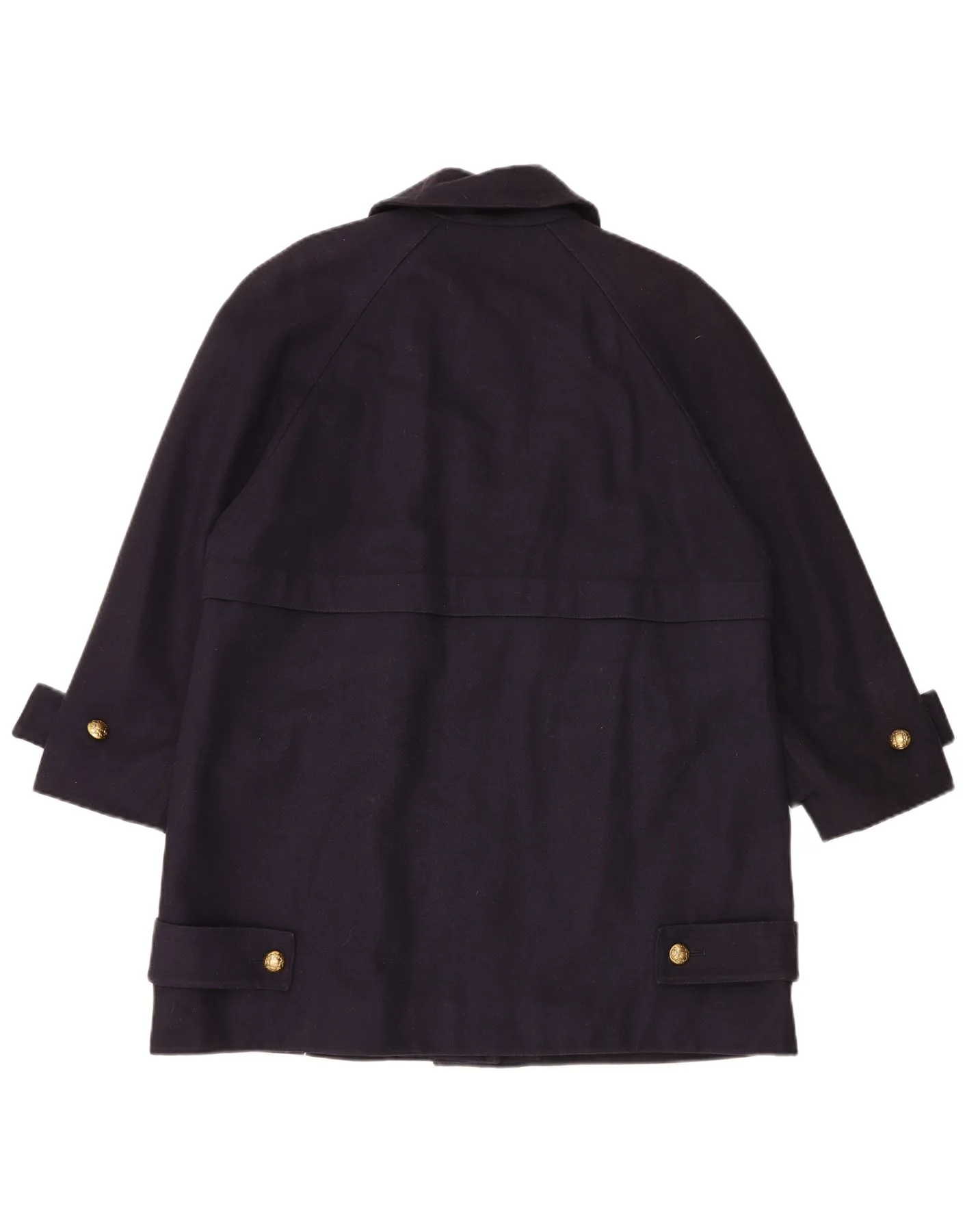 Aquascutum Womens Oversized Overcoat UK 16 Large Navy Blue Wool - Image 2