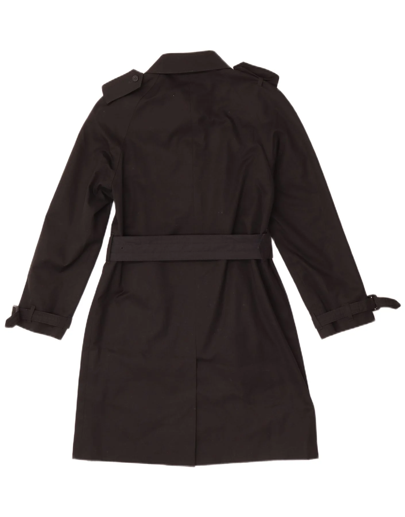 Aquascutum Womens Trench Coat UK 6 XS Black Cotton - Image 2