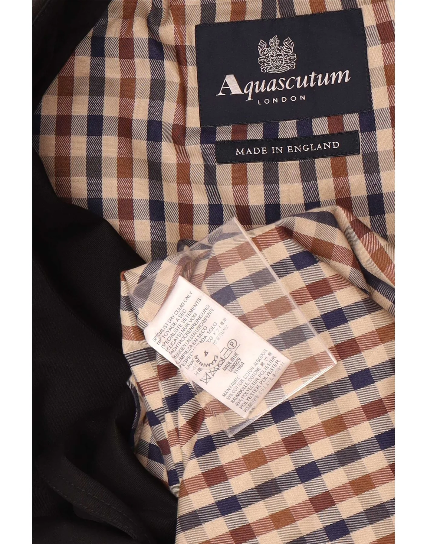 Aquascutum Womens Trench Coat UK 6 XS Black Cotton - Image 4