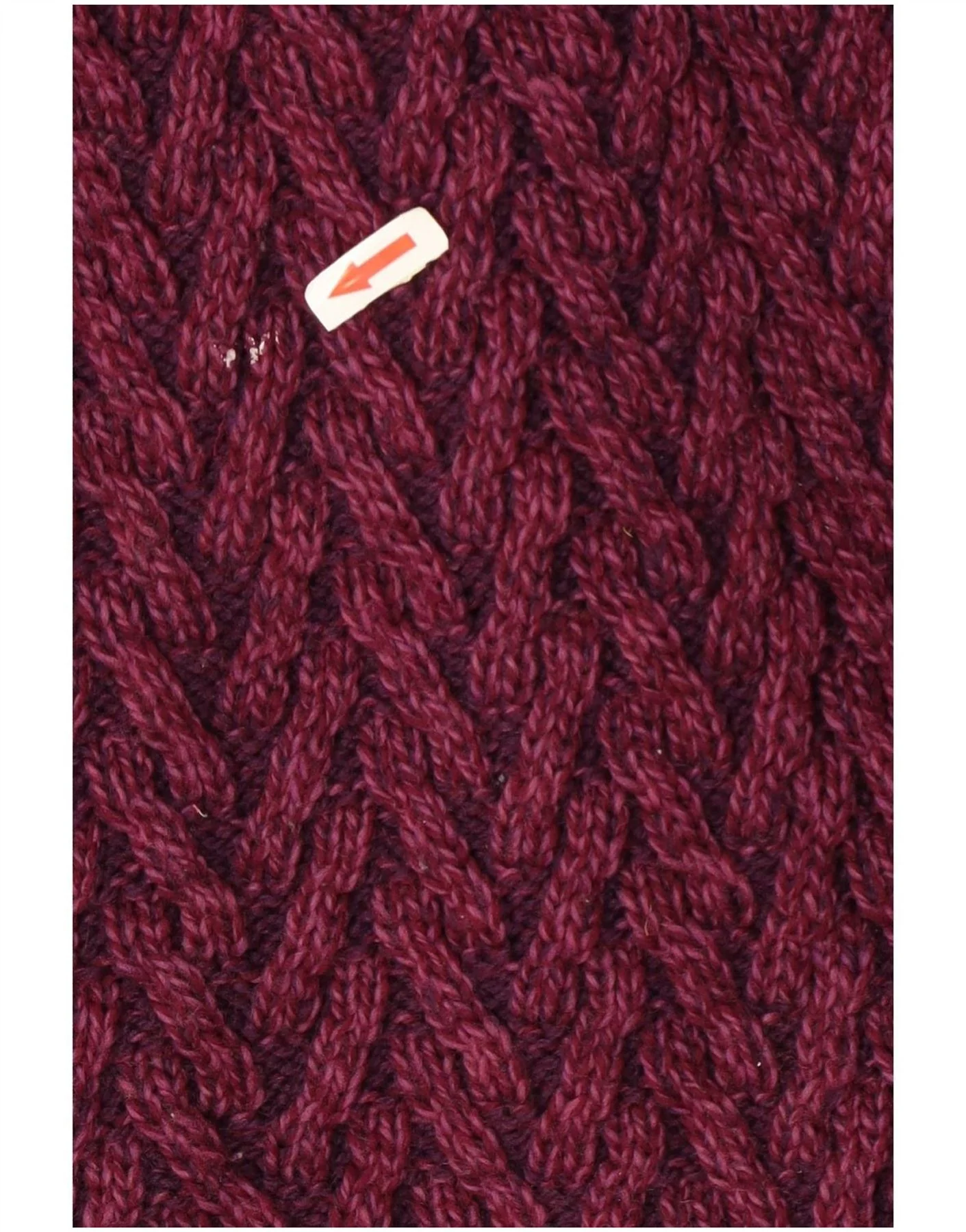 Aran Crafts Womens Longline Hooded Cardigan Sweater UK 14 Medium Burgundy - Image 3