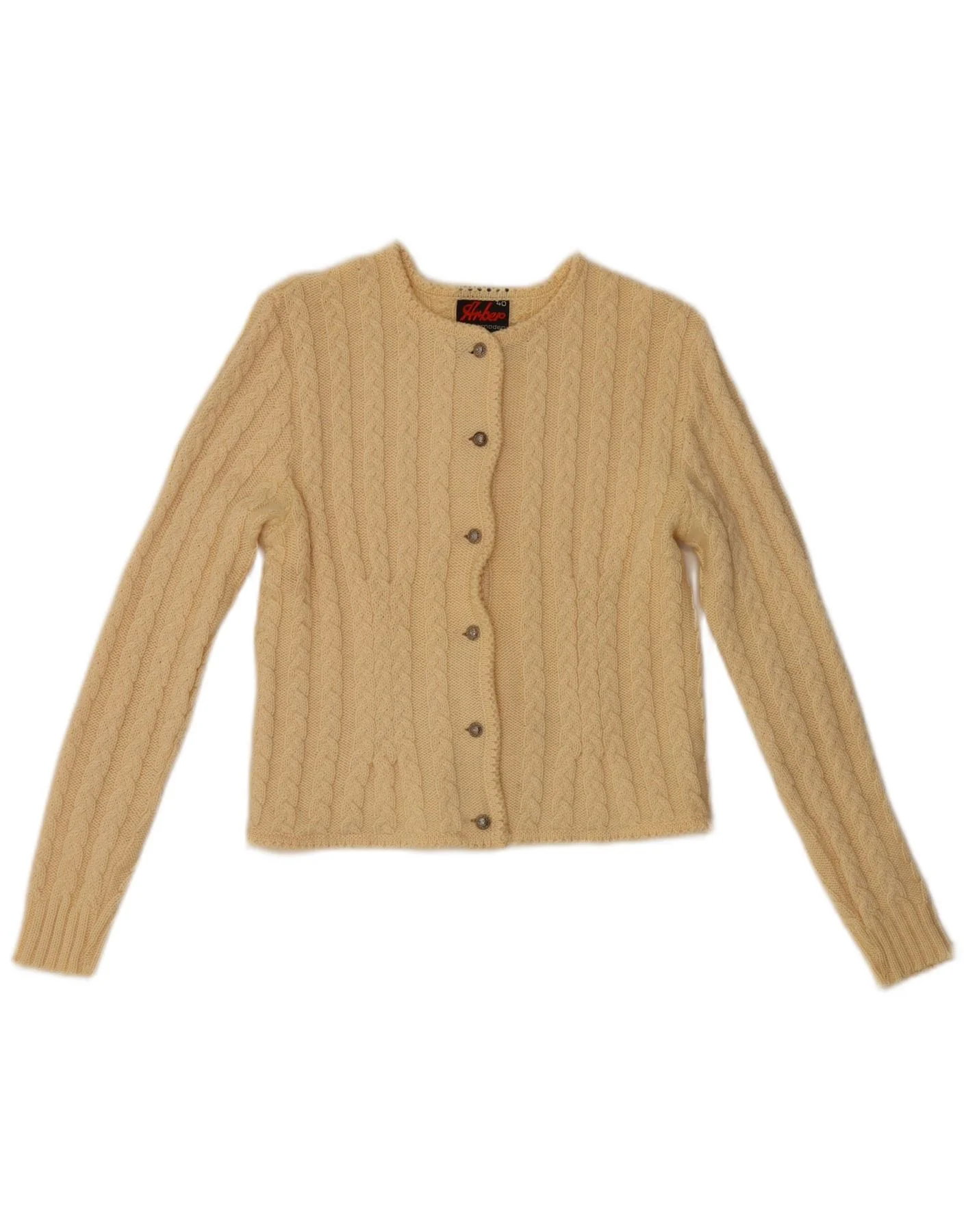 Arbep Womens Bolero Jumper EU 40 Medium Yellow Wool