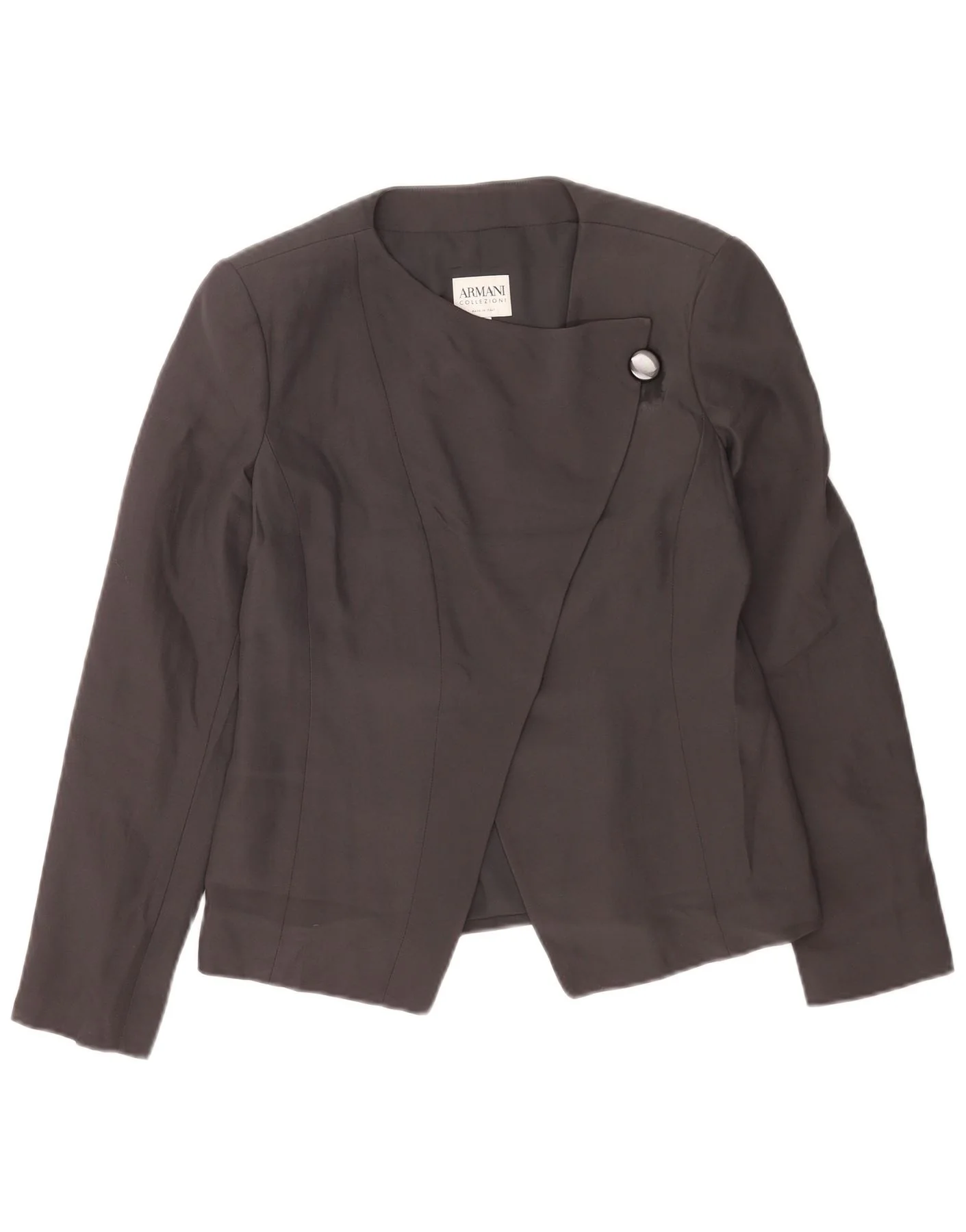 Armani Collezioni Womens 1 Button Blazer Jacket IT 42 Medium Black Acetate