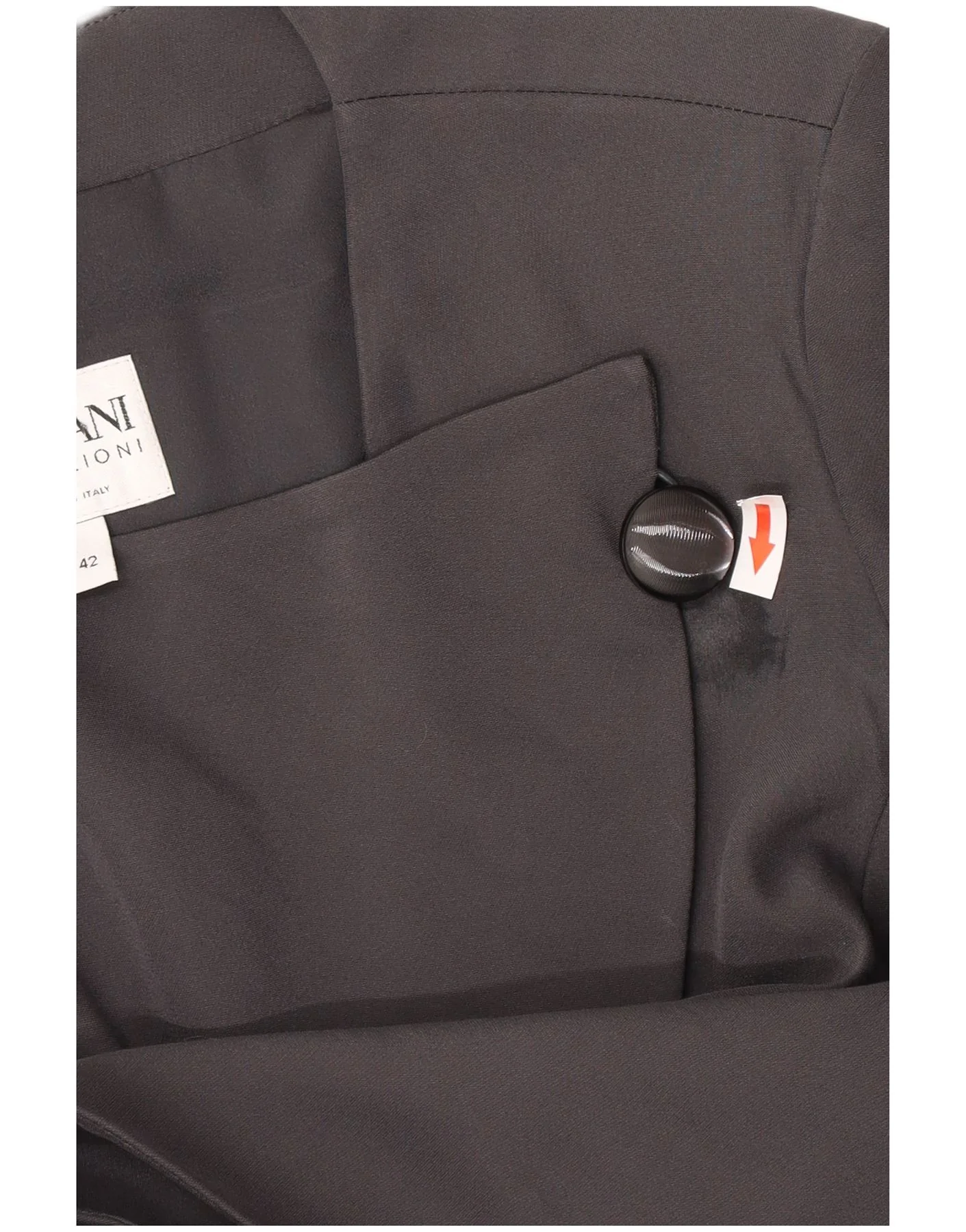 Armani Collezioni Womens 1 Button Blazer Jacket IT 42 Medium Black Acetate - Image 3