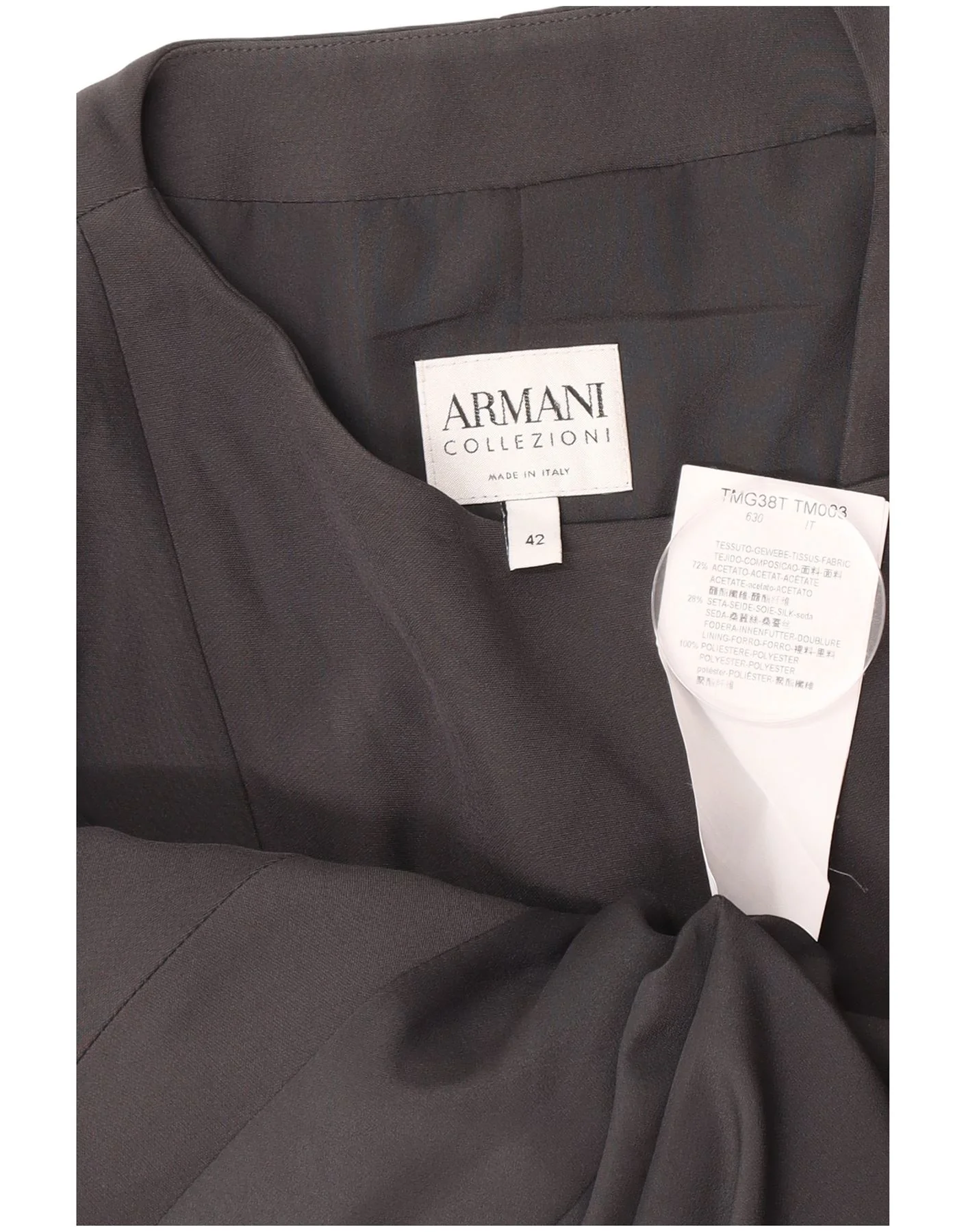 Armani Collezioni Womens 1 Button Blazer Jacket IT 42 Medium Black Acetate - Image 4