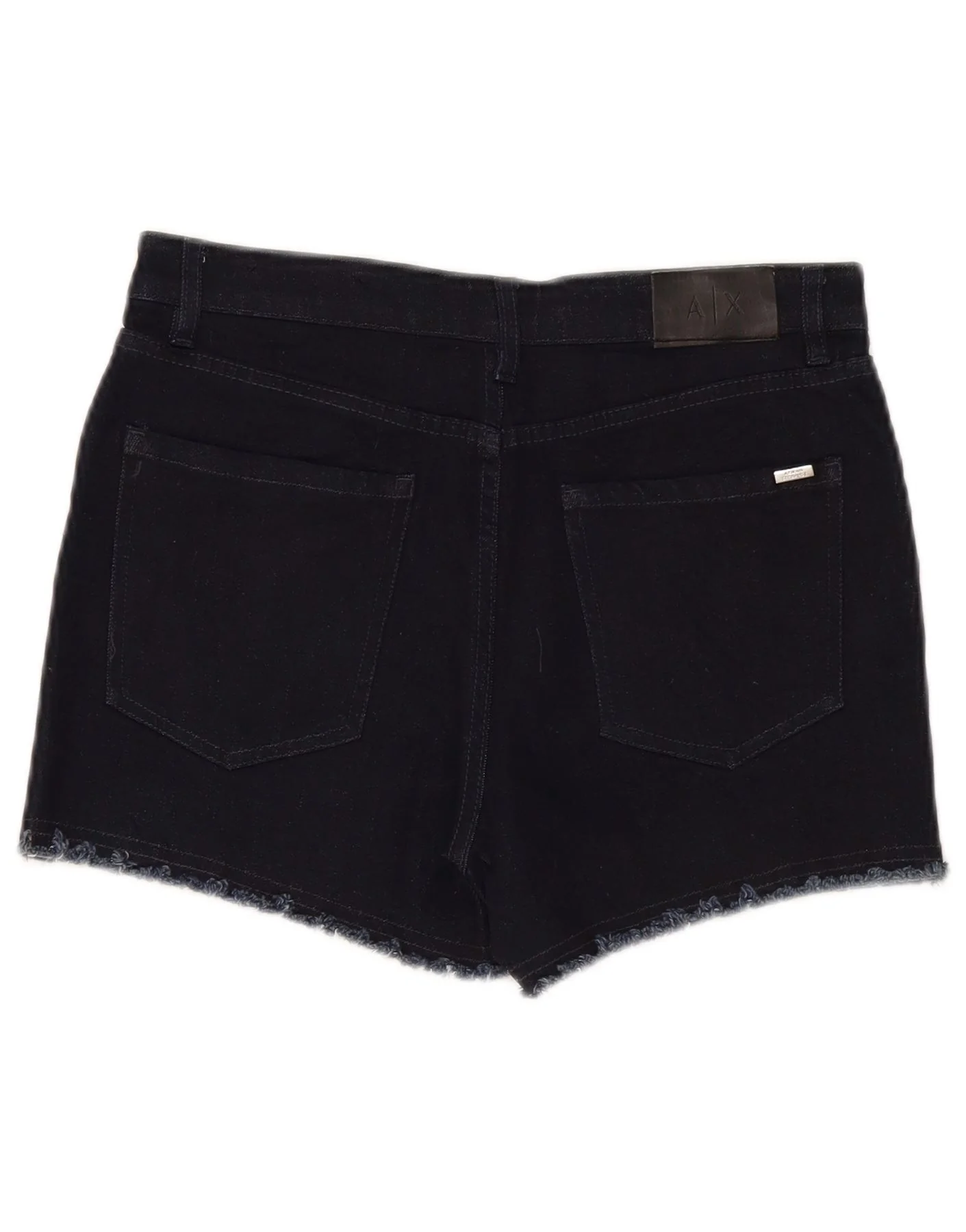 Armani Exchange Womens Mid Rise Denim Shorts W26 Small Black Cotton - Image 2
