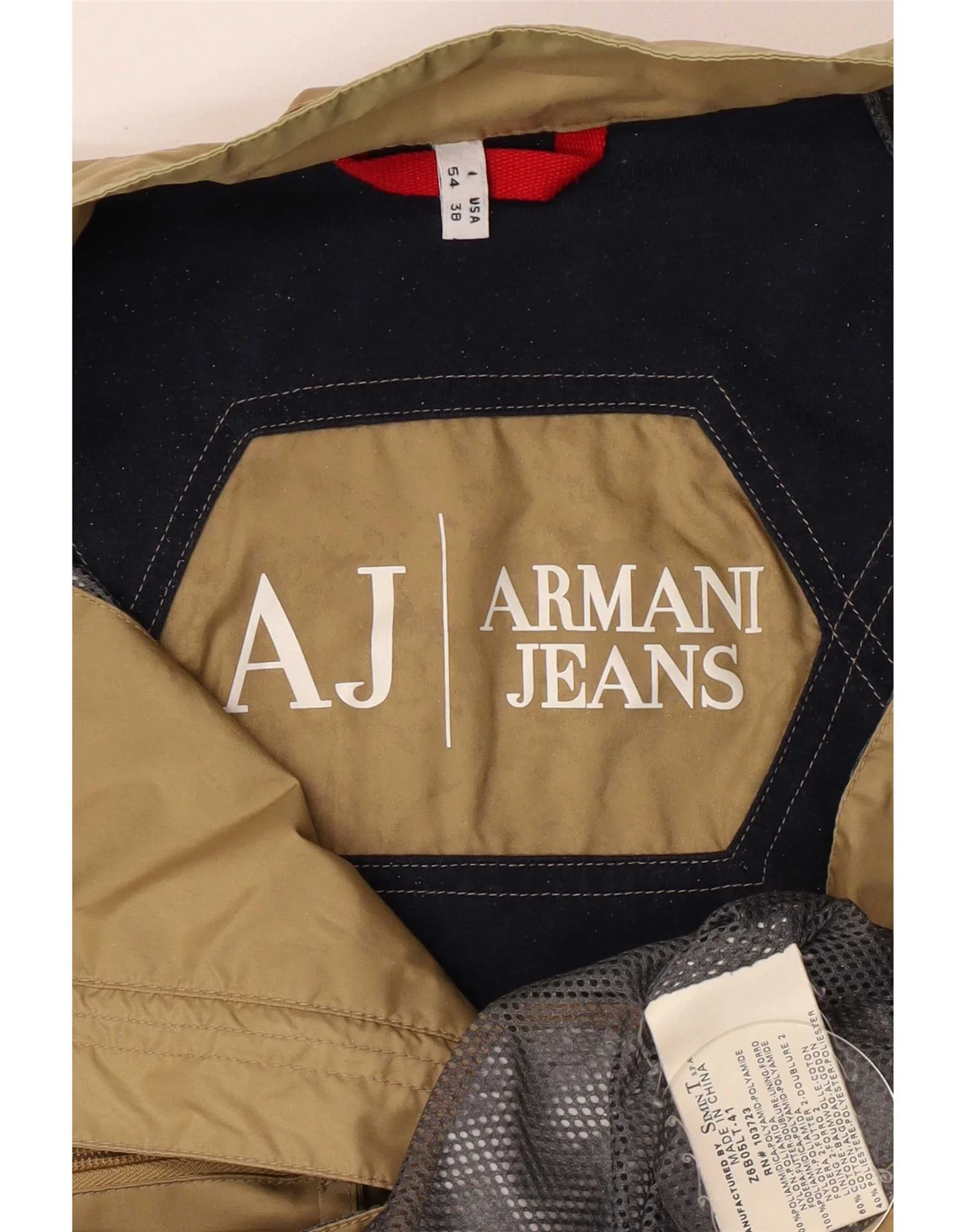 Armani Jeans Mens Utility Jacket IT 54 XL Beige Polyamide - Image 5
