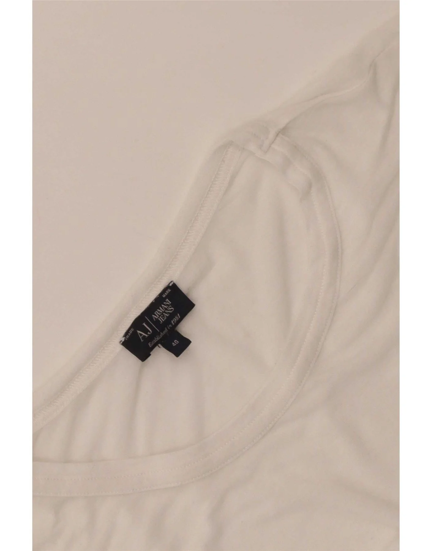 Armani Jeans Womens Graphic T-Shirt Top EU 40 Medium White - Image 3