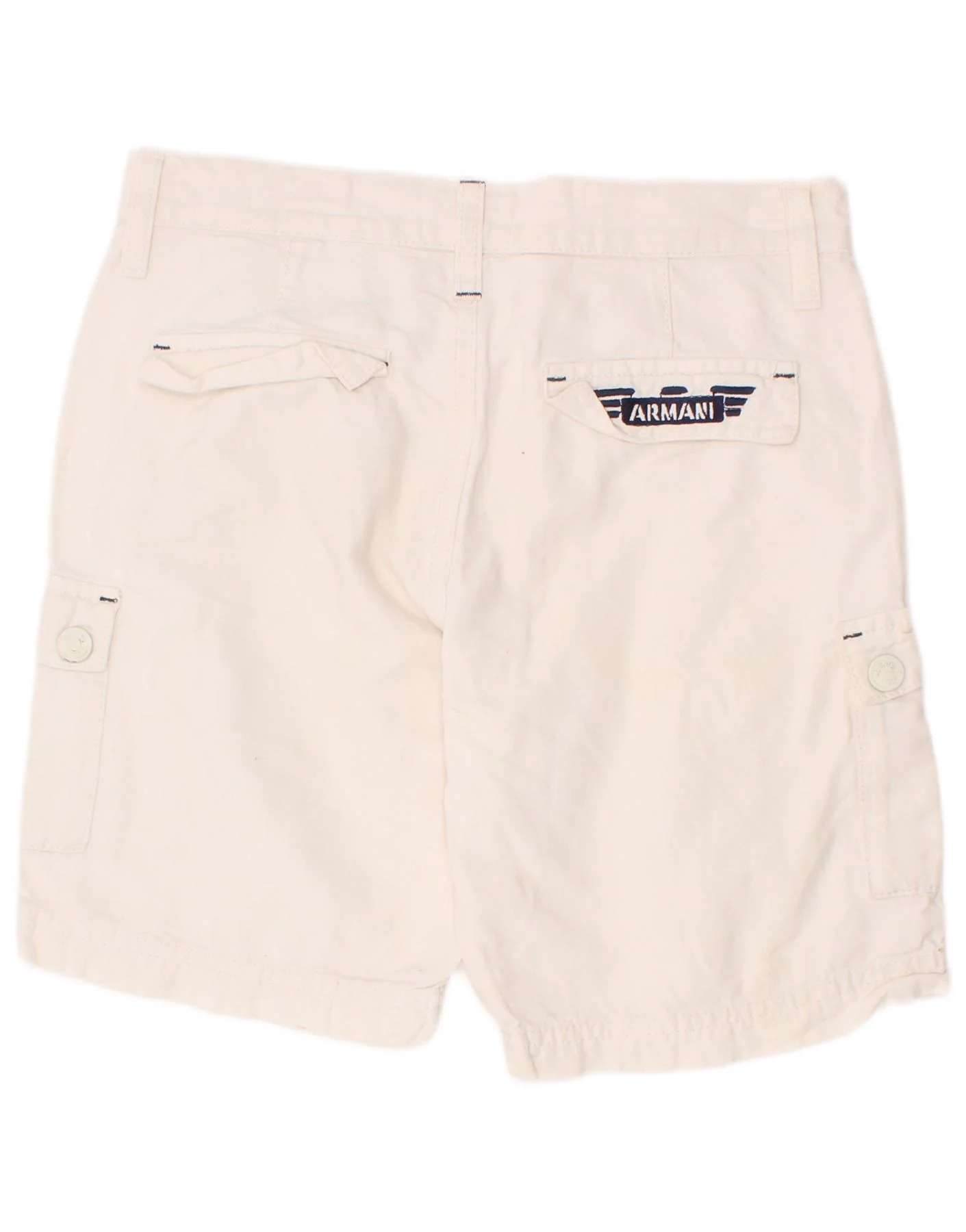 Armani Junior Boys Cargo Shorts 7-8 Years W24 White Cotton - Image 2