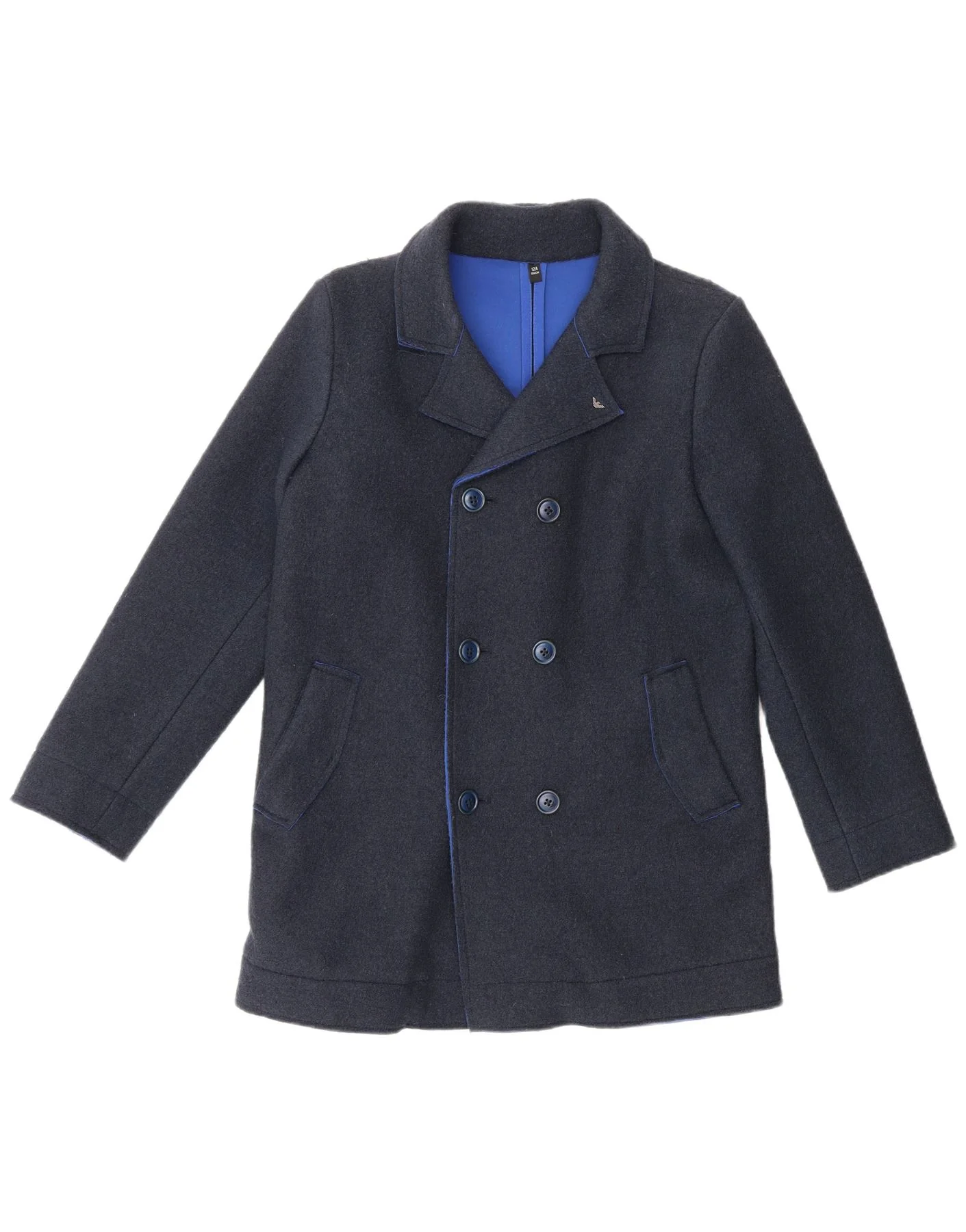 Armani Junior Boys Pea Coat 11-12 Years Navy Blue