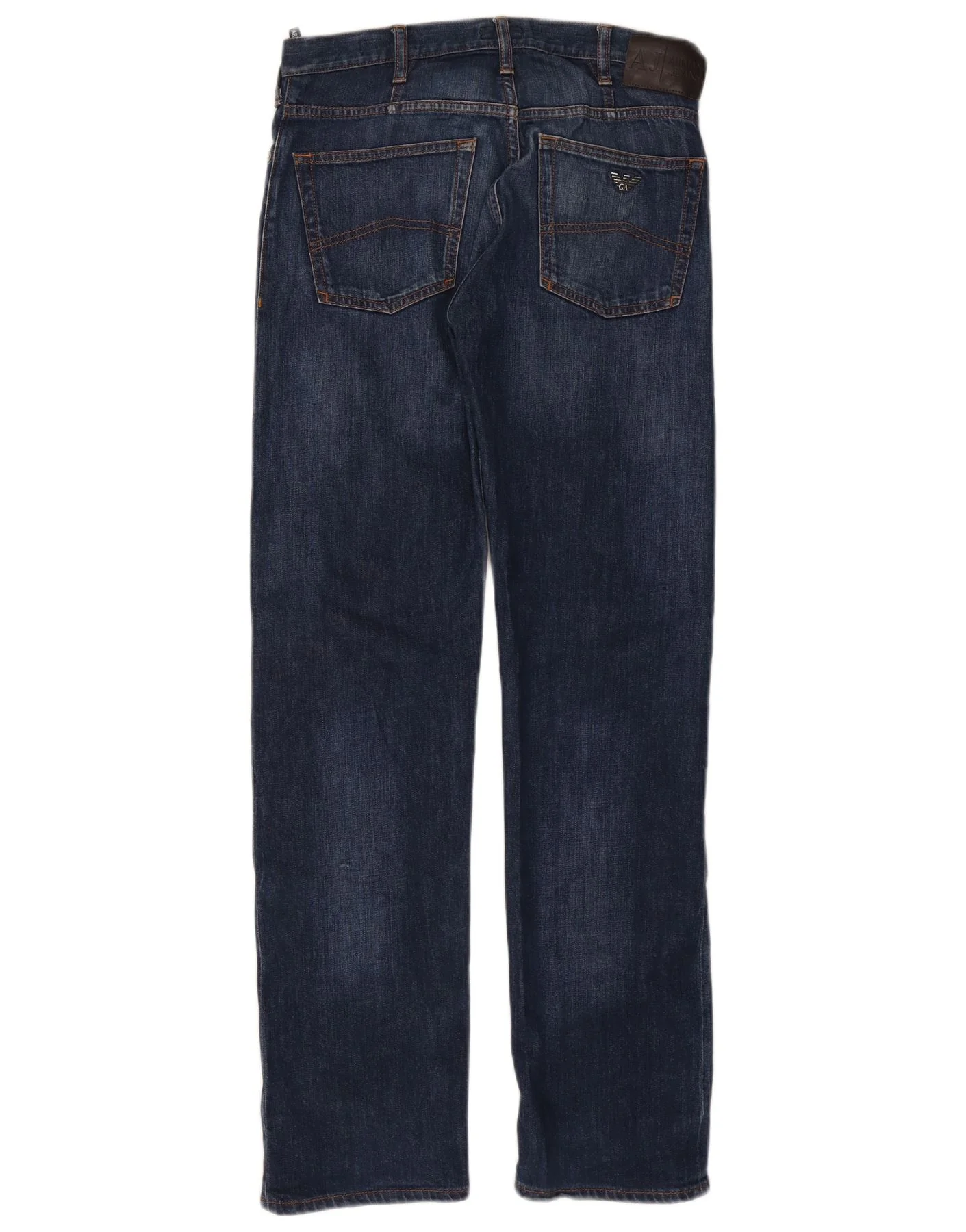 Armani Mens Regular Fit Straight Jeans W30 L32 Navy Blue Cotton - Image 2