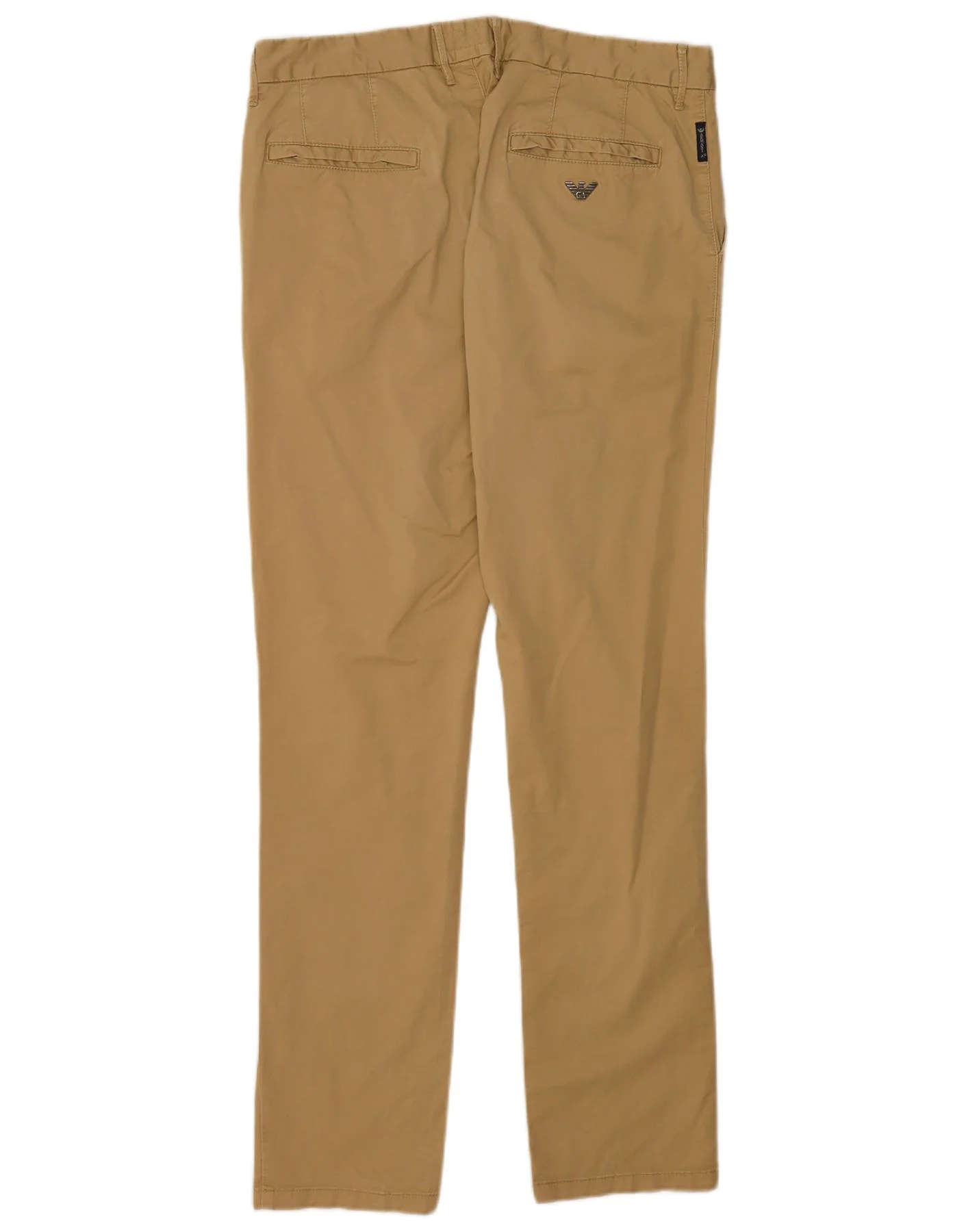 Armani Mens Slim Chino Trousers EU 50 Large W36 L32 Beige Cotton - Image 2