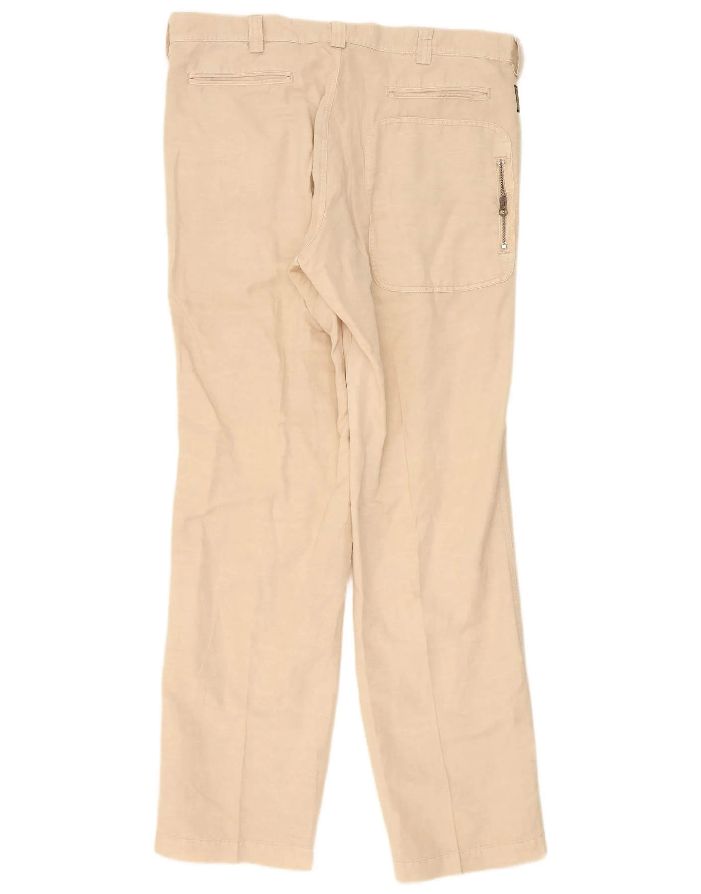 Armani Mens Straight Cargo Trousers IT 56 3XL W42 L37 Beige Cotton - Image 2