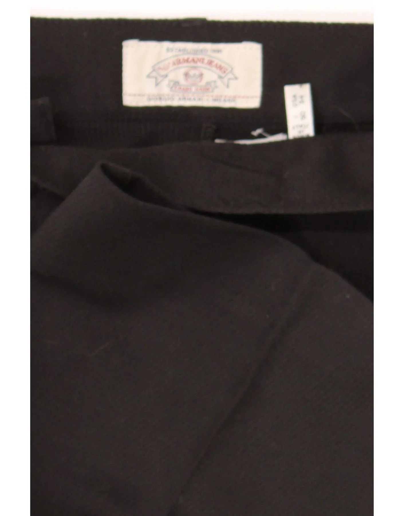 Armani Mens Straight Casual Trousers IT 50 Large W35 L31 Black - Image 3