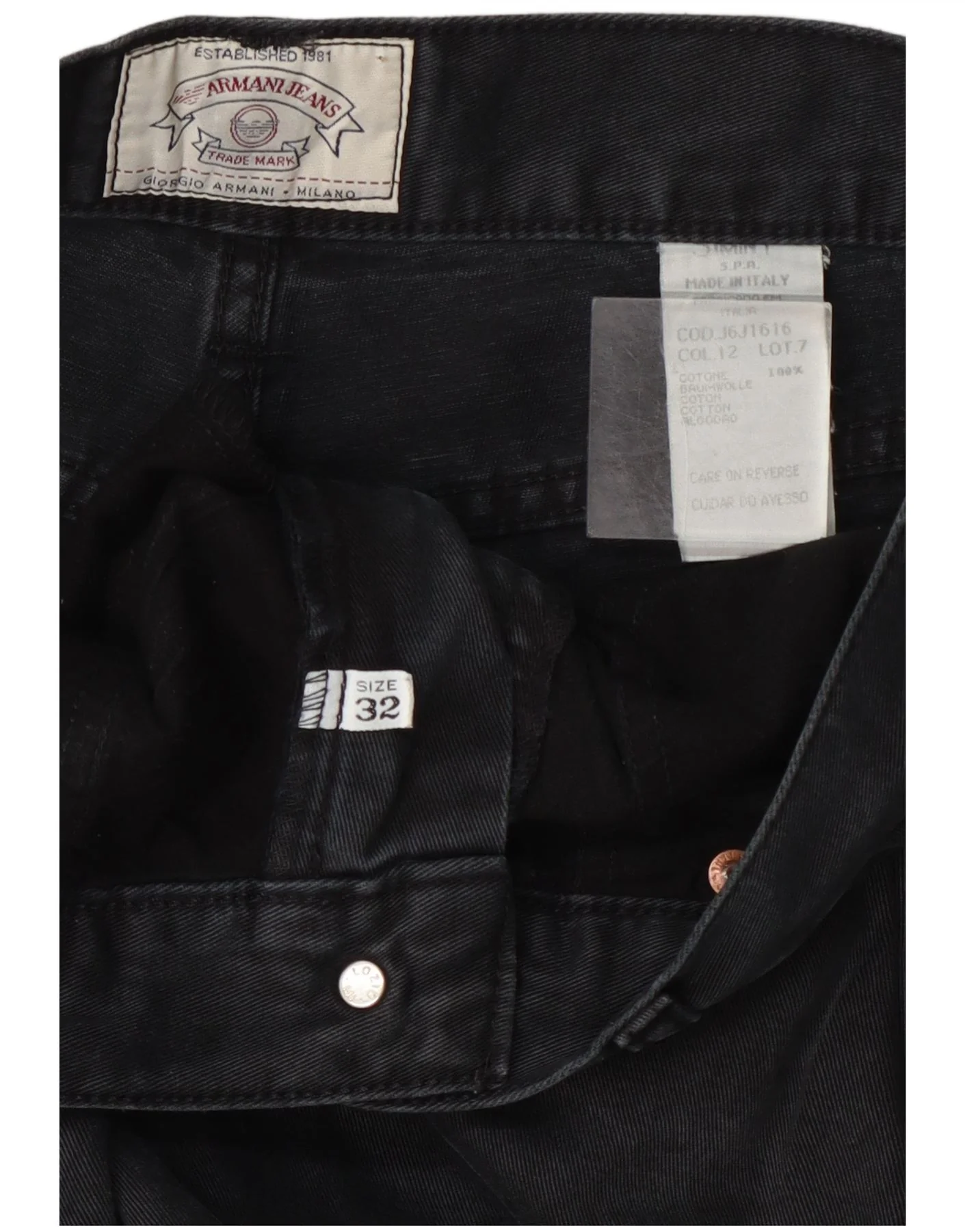 Armani Mens Straight Casual Trousers W32 L28 Grey Cotton - Image 3