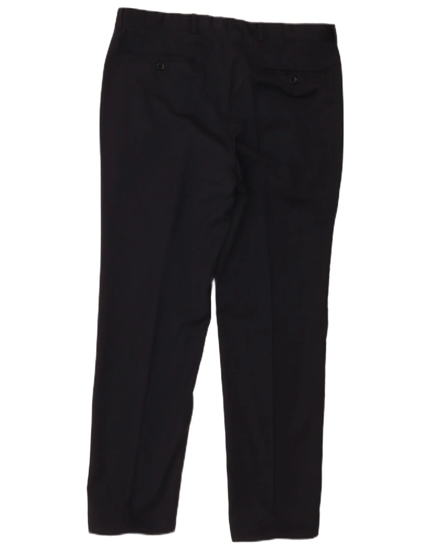 Armani Mens Straight Suit Trousers W34 L28 Black - Image 2