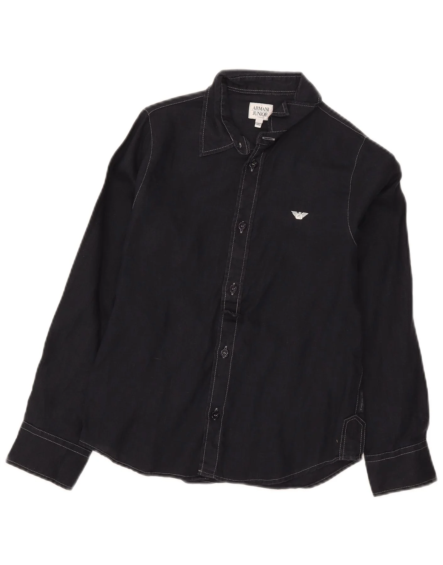 Armani Teen Boys Shirt 9-10 Years Black Linen