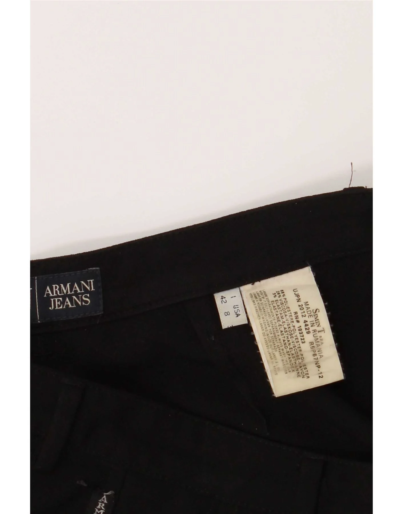 Armani Womens Bootcut Casual Trousers UK 12 Medium W28 L30 Black Polyester - Image 3