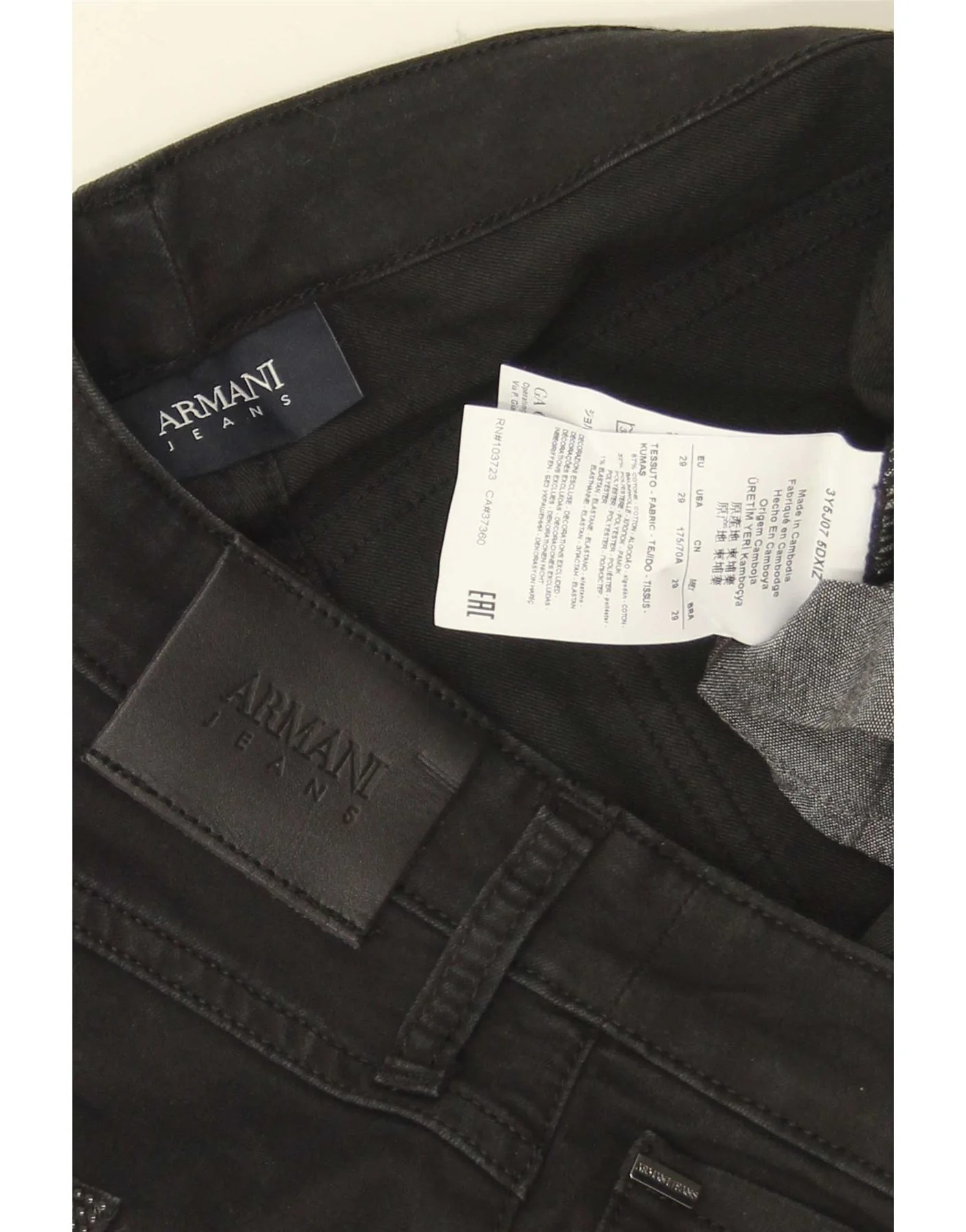 Armani Womens Flared Jeans W29 L35 Black Cotton - Image 4