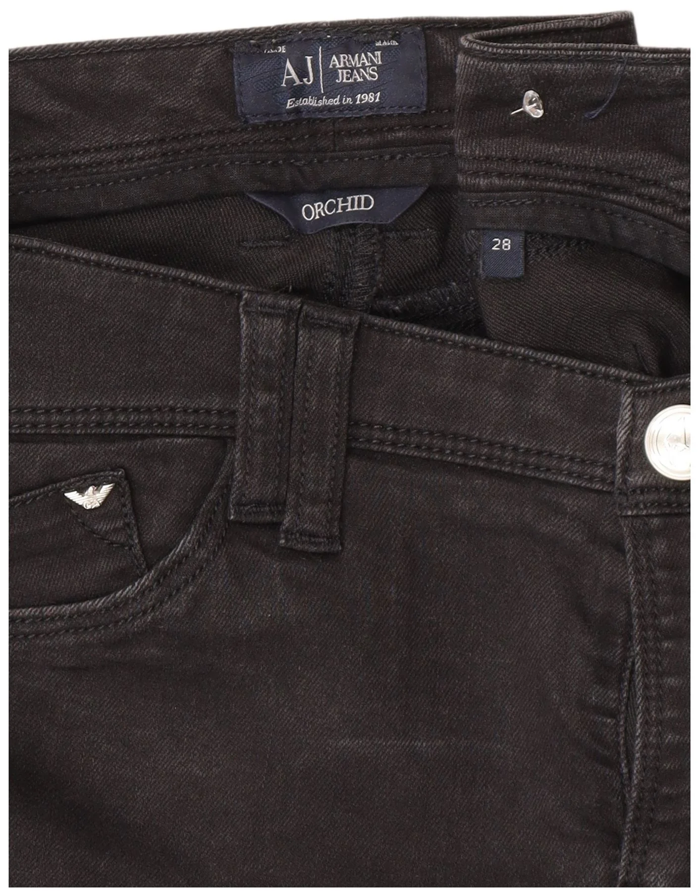 Armani Womens Orchid Skinny Jeans W28 L30 Black Cotton - Image 4