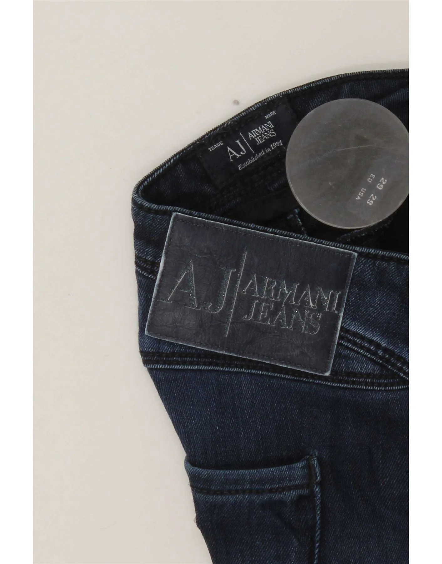 Armani Womens Slim Jeans W29 L32 Navy Blue - Image 4