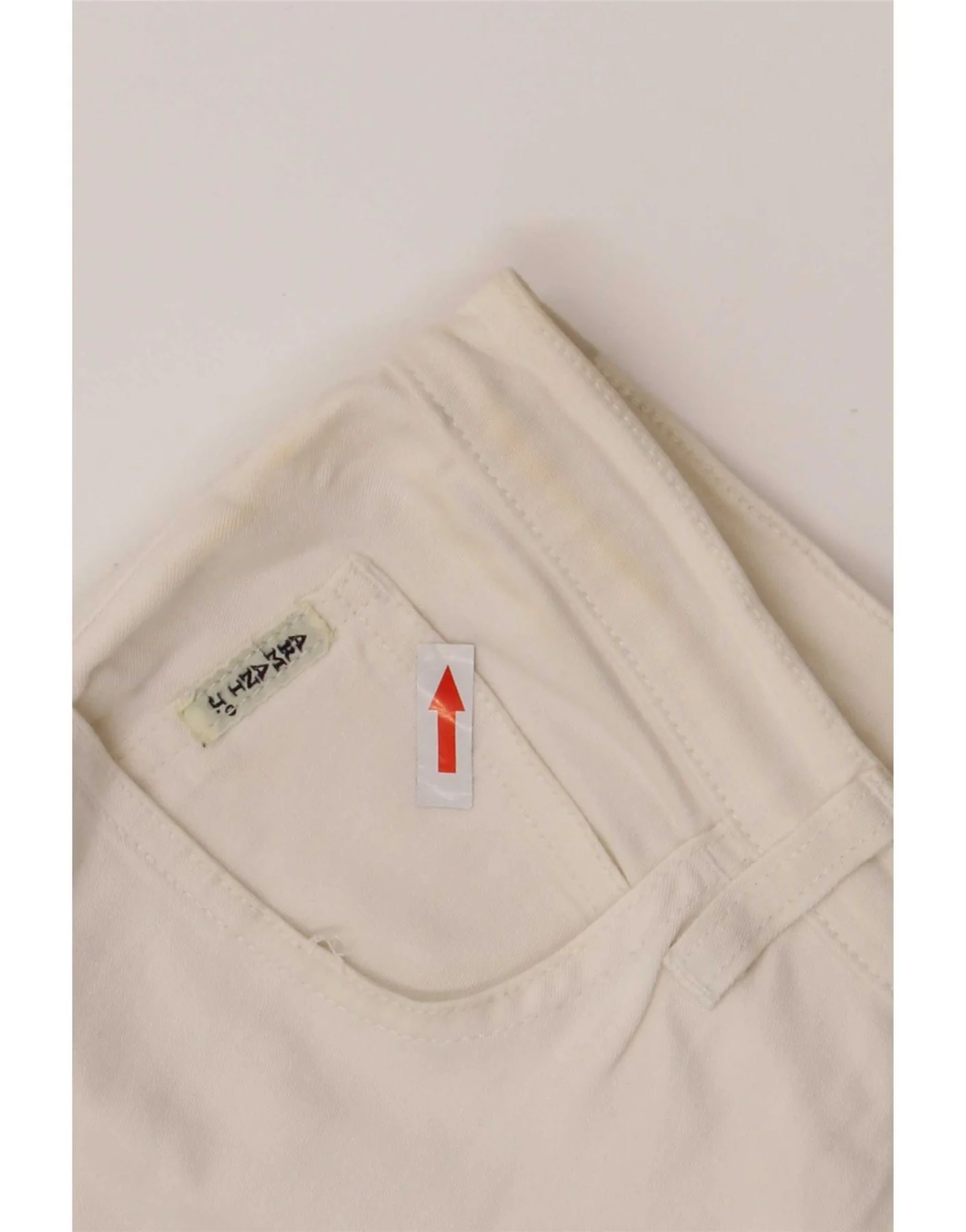Armani Womens Straight Casual Trousers W30 L28 White Cotton - Image 3