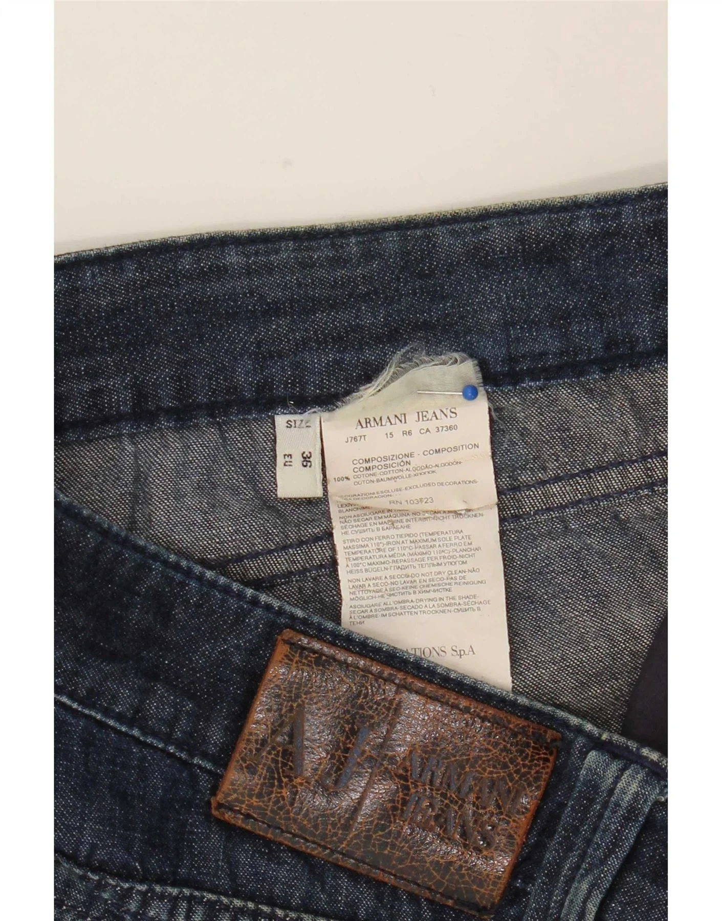 Armani Womens Straight Jeans W36 L26 Navy Blue Cotton - Image 4