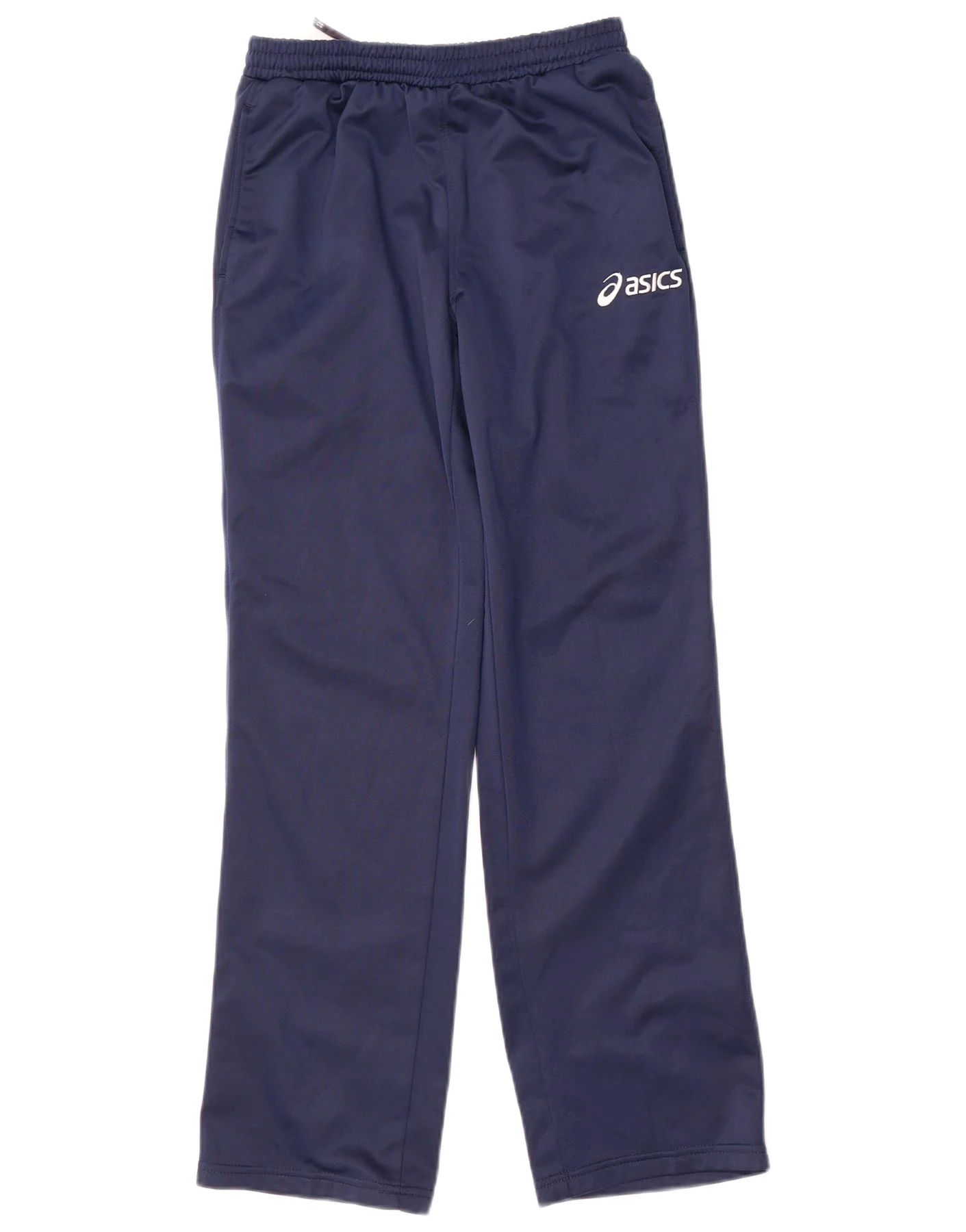 Asics Boys Tracksuit Trousers 15-16 Years Navy Blue Polyester