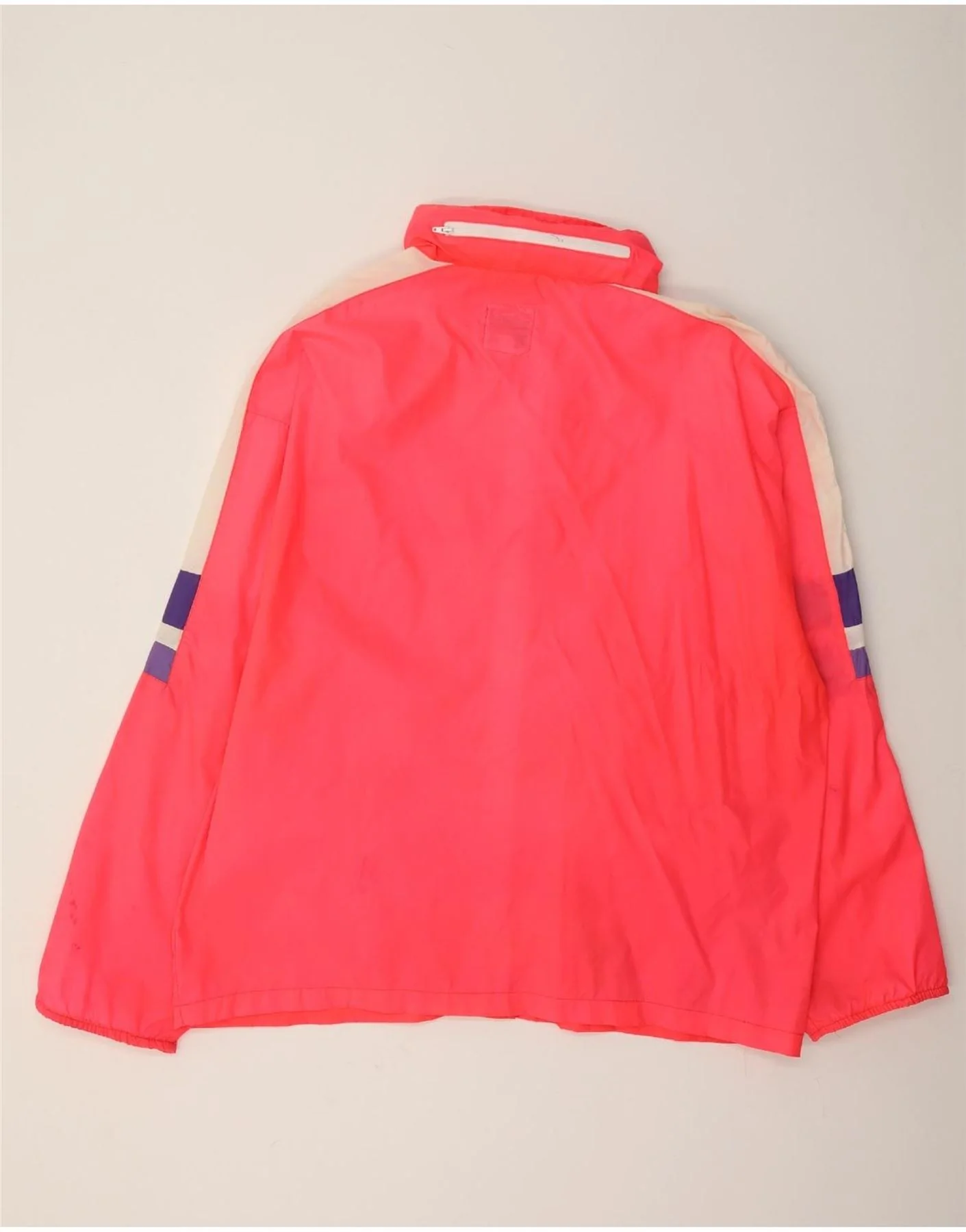 Asics Mens Graphic Hooded Rain Jacket UK 42 XL Pink Colourblock Polyamide - Image 2