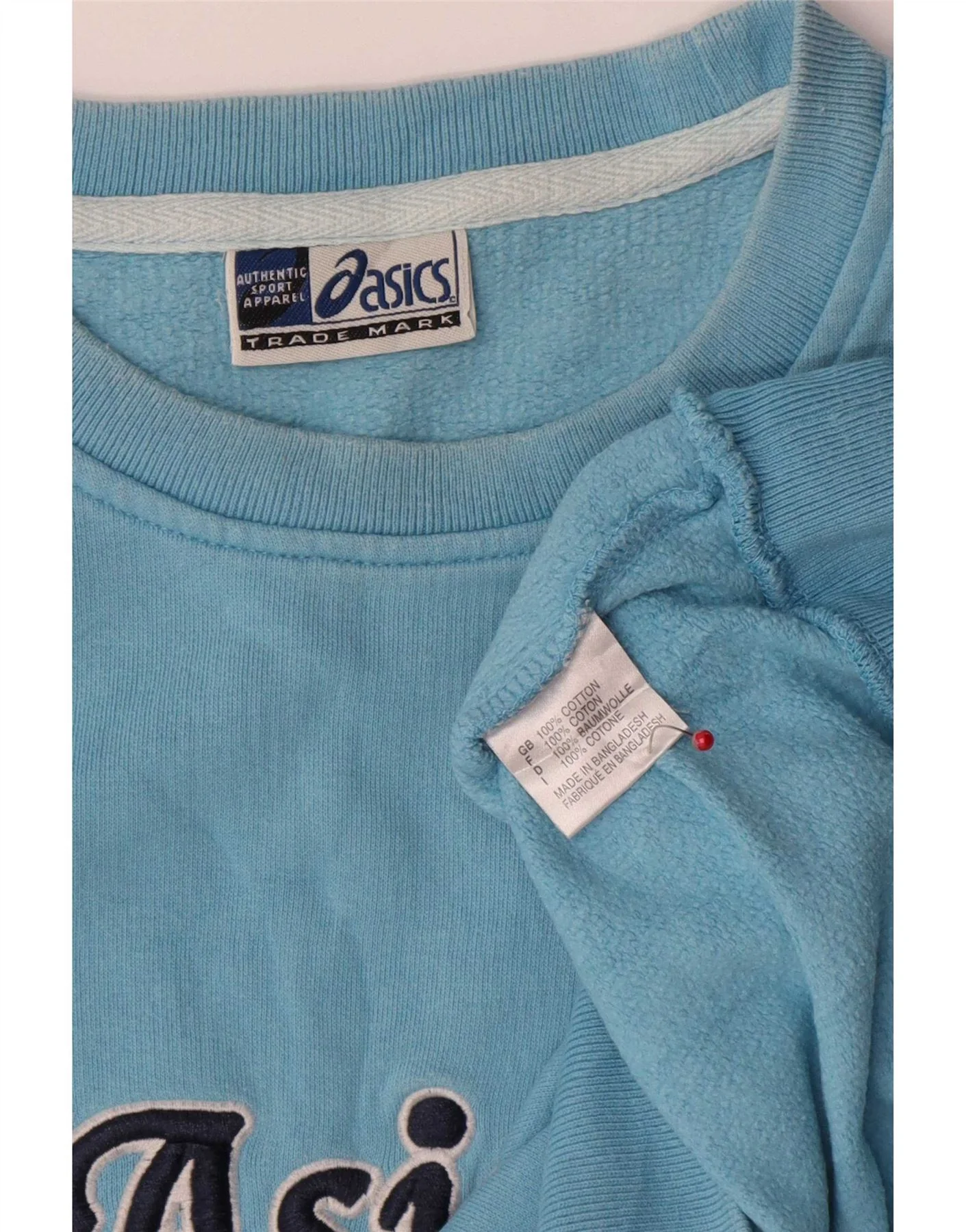 Asics Mens Graphic Sweatshirt Jumper Large Blue Cotton - Image 3