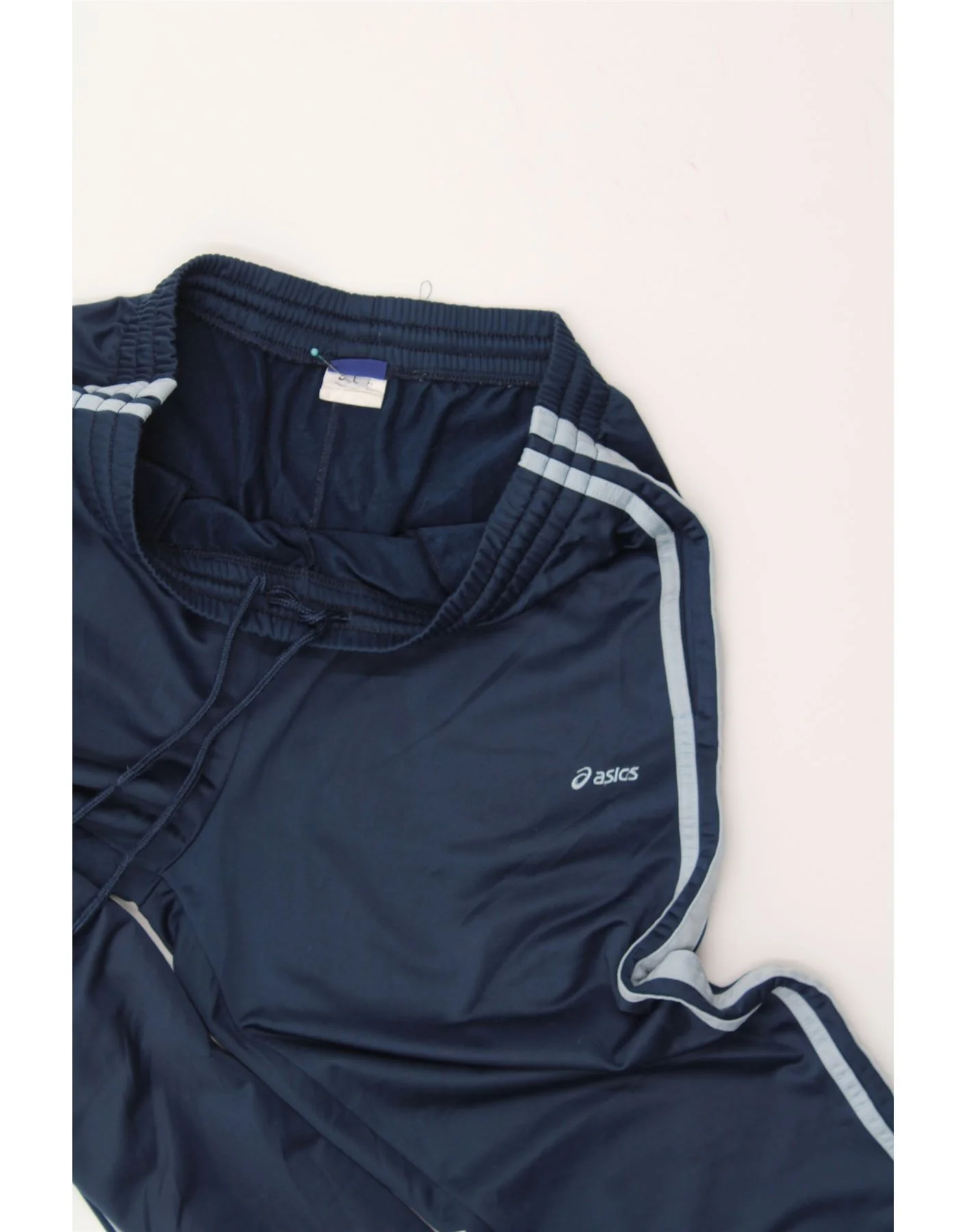 ASICS Mens Tracksuit Trousers Large  Navy Blue Polyester - Image 3