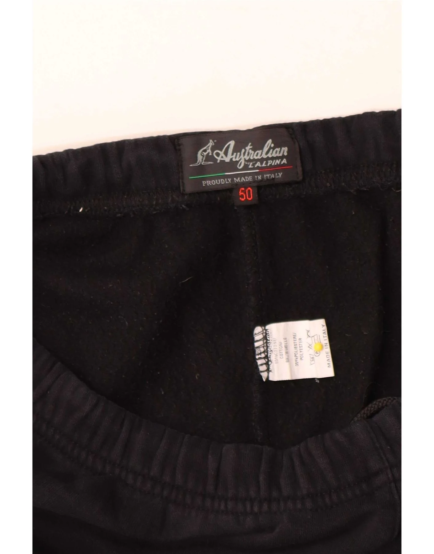 AUSTRALIAN L'ALPINA Mens IT 50 Large Black Cotton - Image 4
