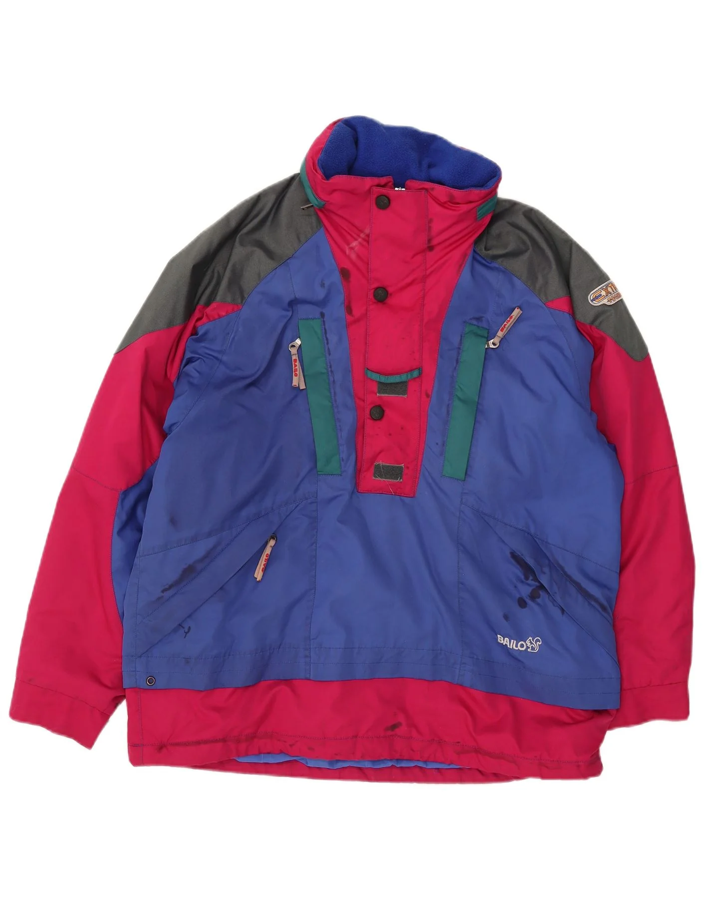 Bailo Mens Hooded Anorak Ski Jacket UK 36 Small Multicoloured Colourblock